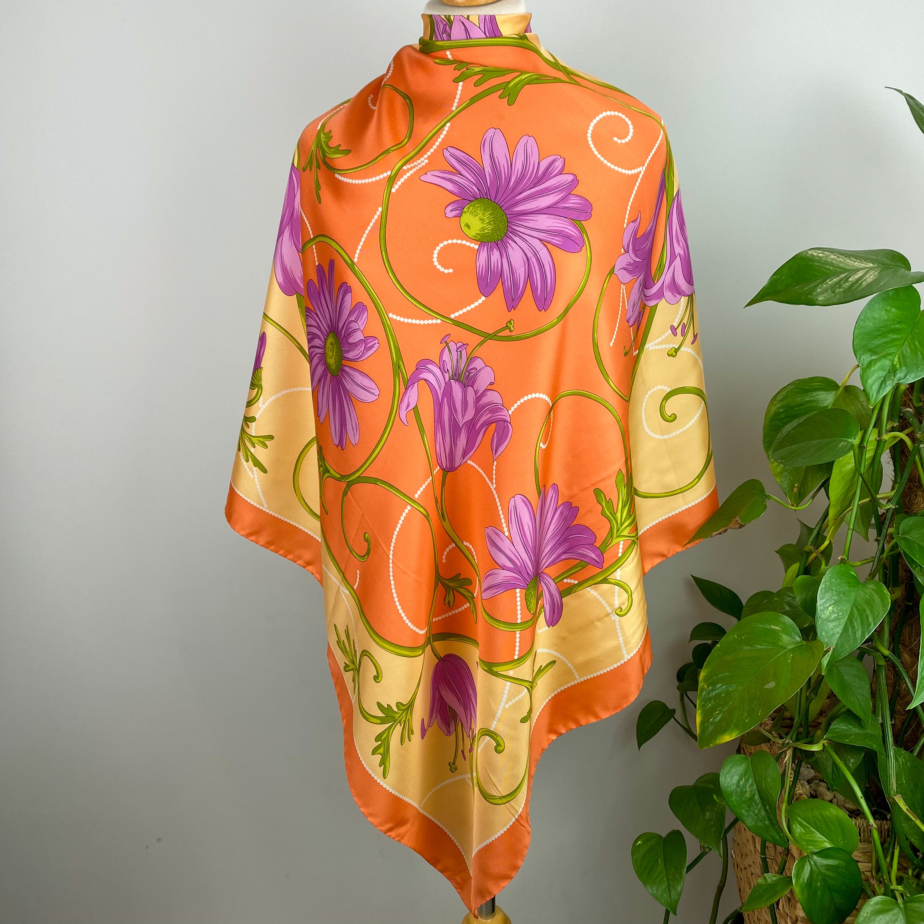 Immaculate Jammers & Leufgen Orange Silk Scarf