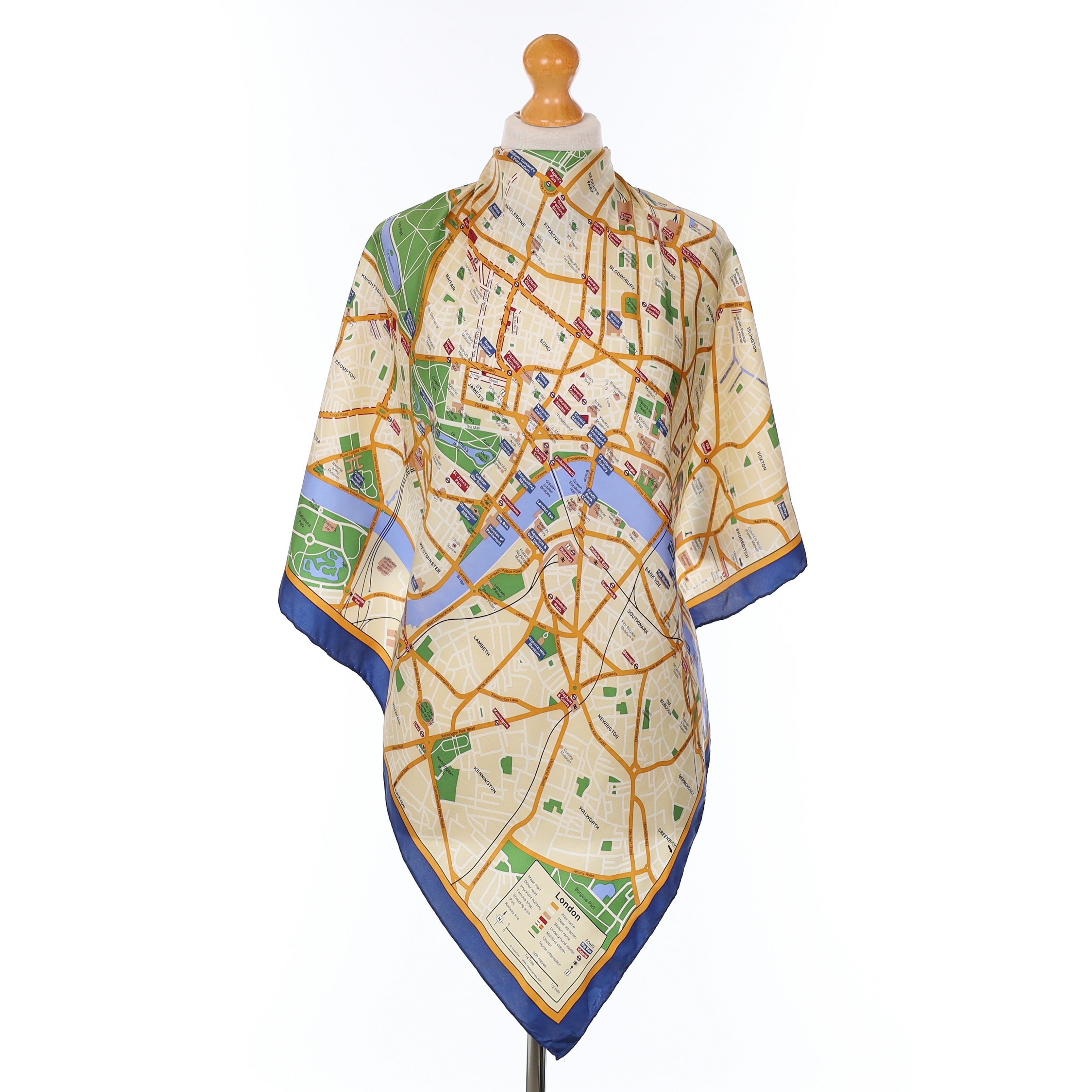 London Map Silk Scarf