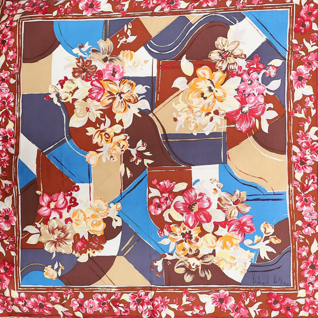 Brand New Richard Allan Abstract Floral Silk Scarf