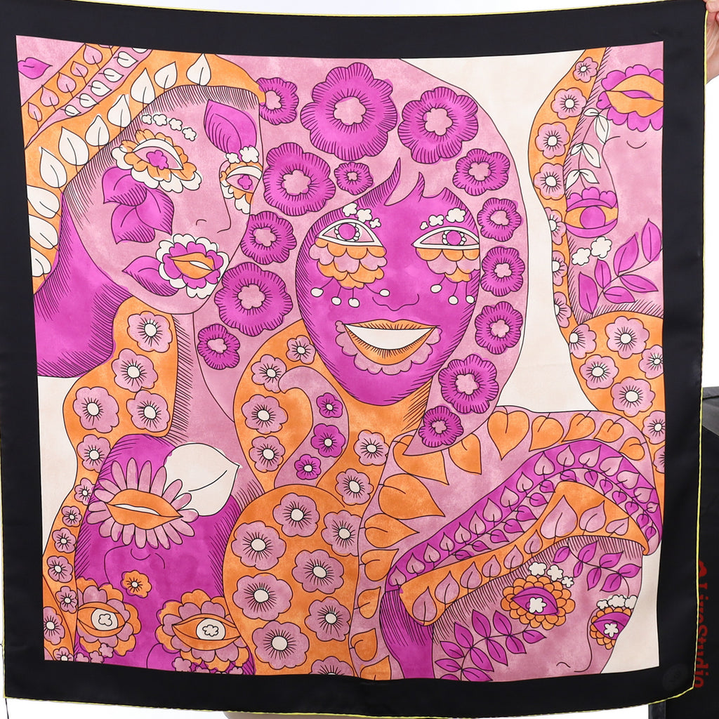 Brand New Mantero Pink Ladies Silk Scarf