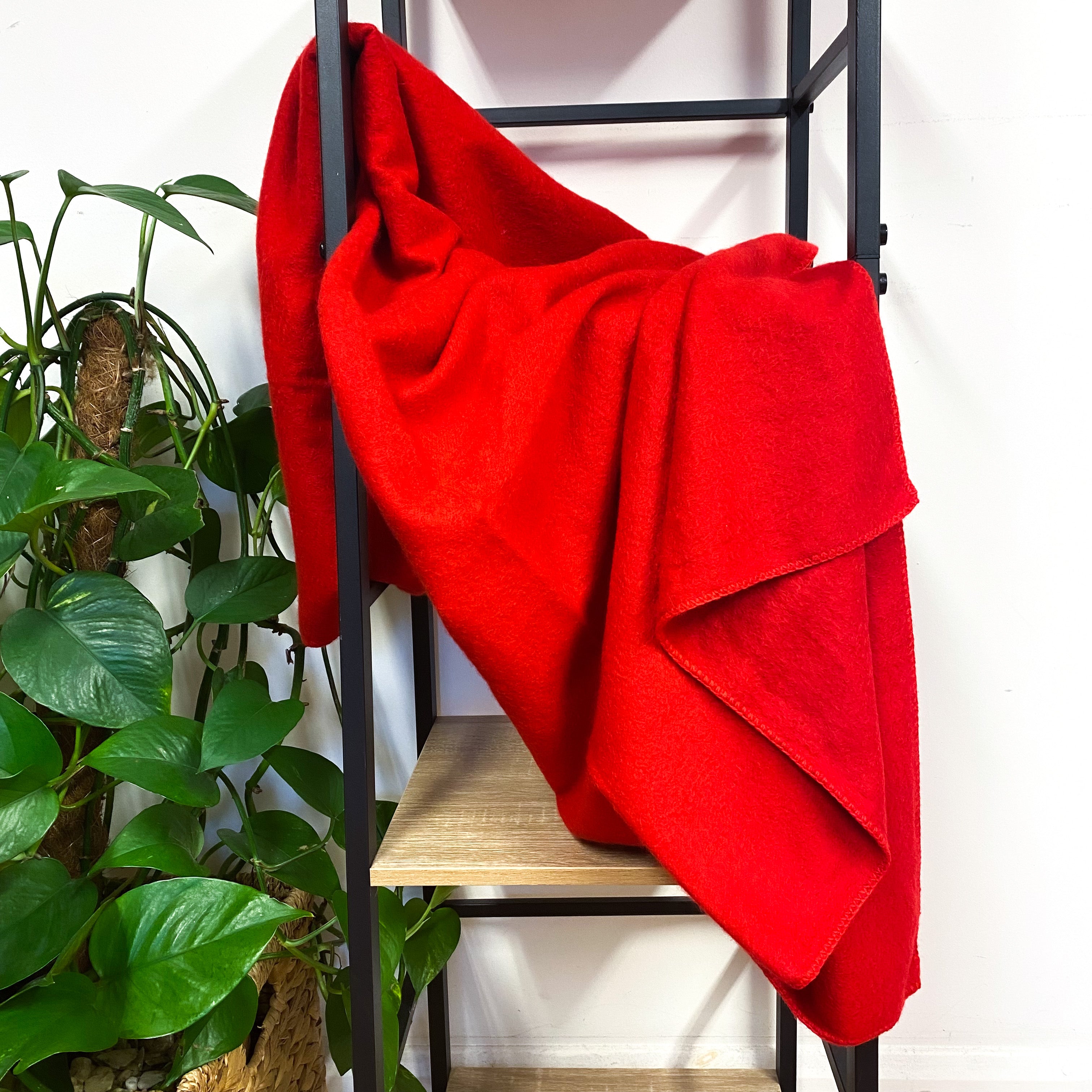 Scarlett Red Cashmere Woven Blanket