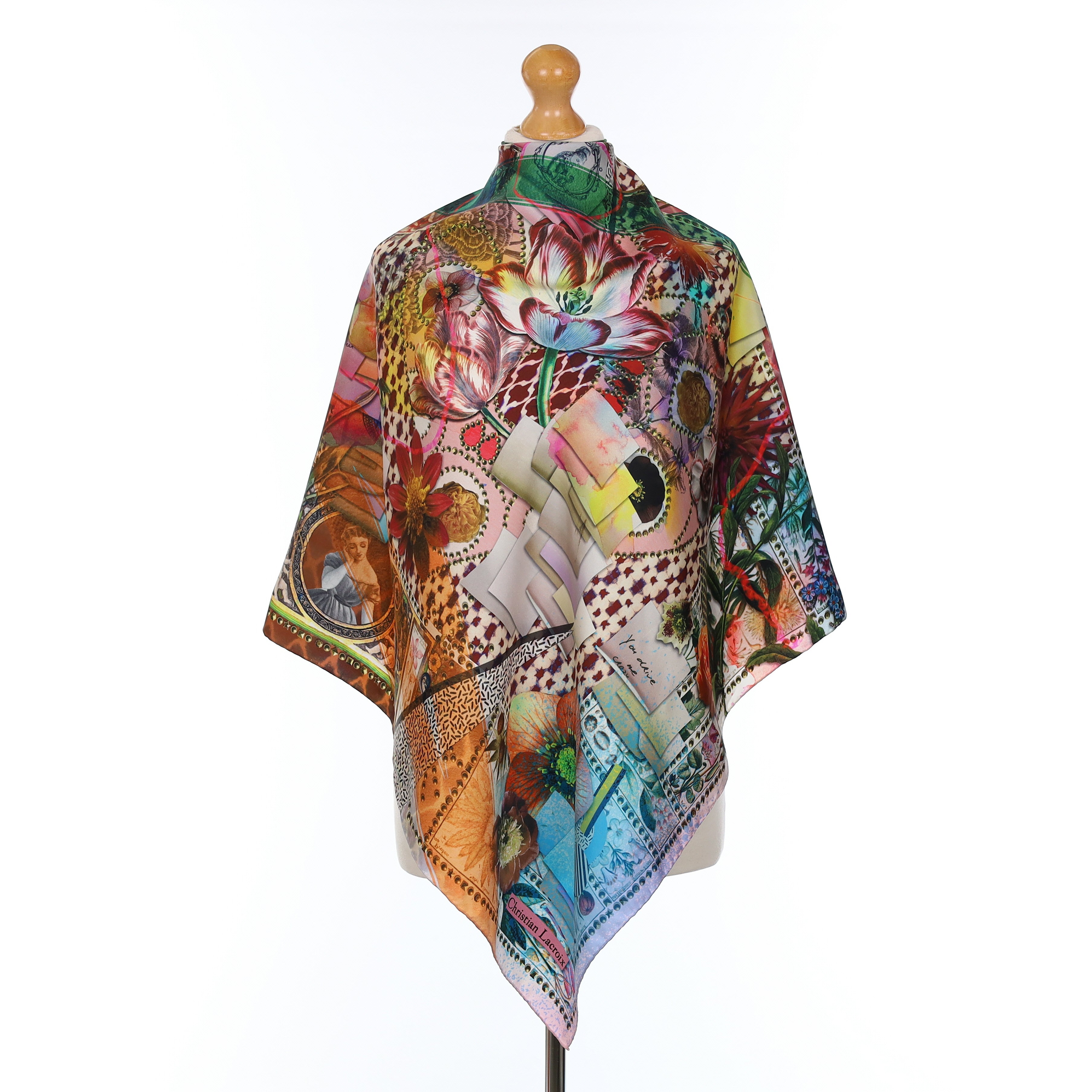 Christian Lacroix Colourful Abstract Silk Scarf