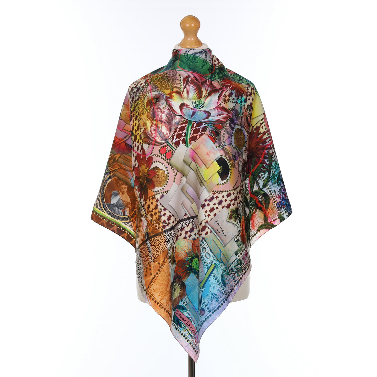 Christian Lacroix Colourful Abstract Silk Scarf