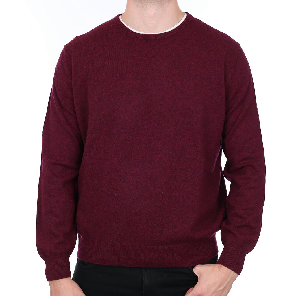 Men’s Mulberry Purple Cashmere Crew Neck Jumper XL