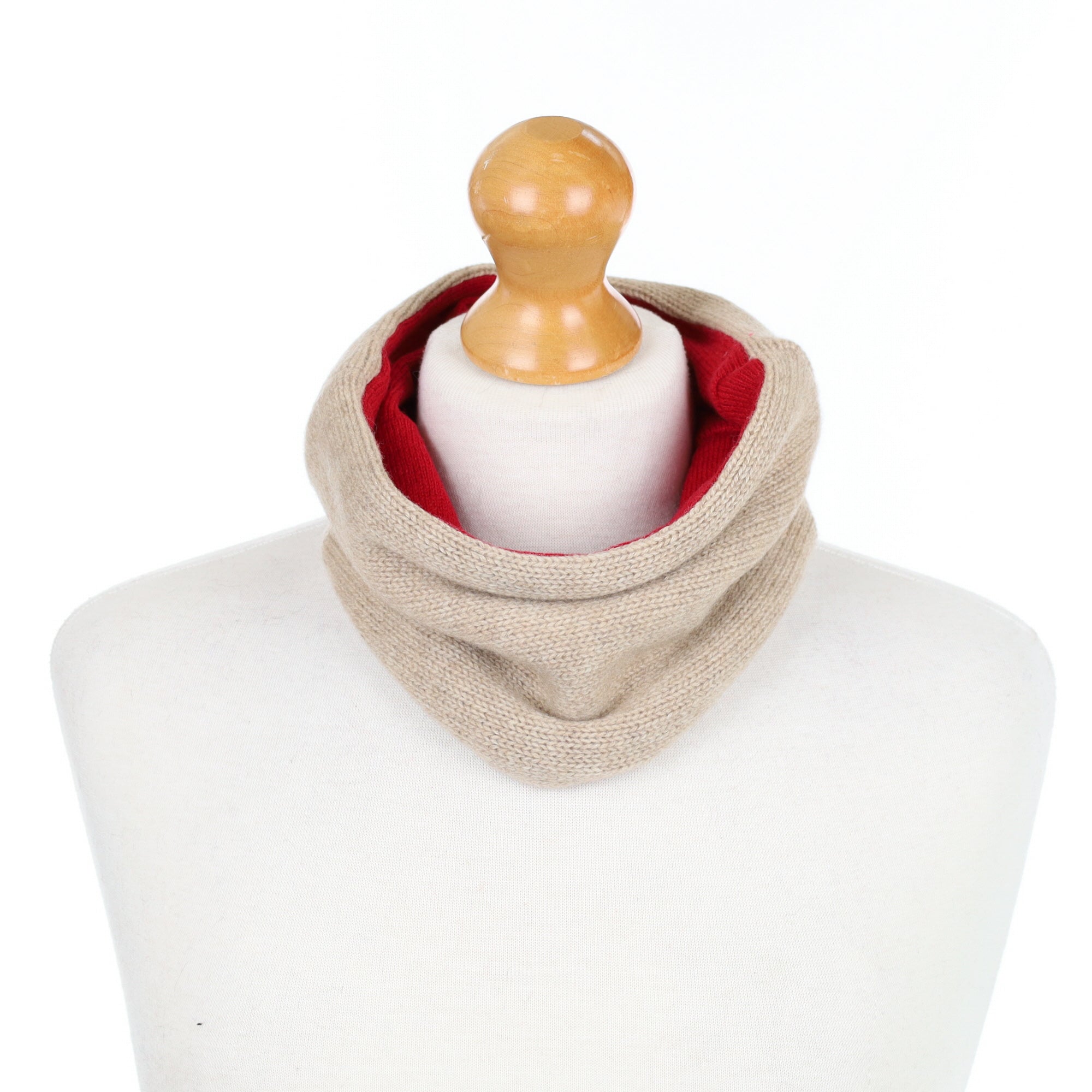 Camel and Postbox Red Chunky Neck Warmer