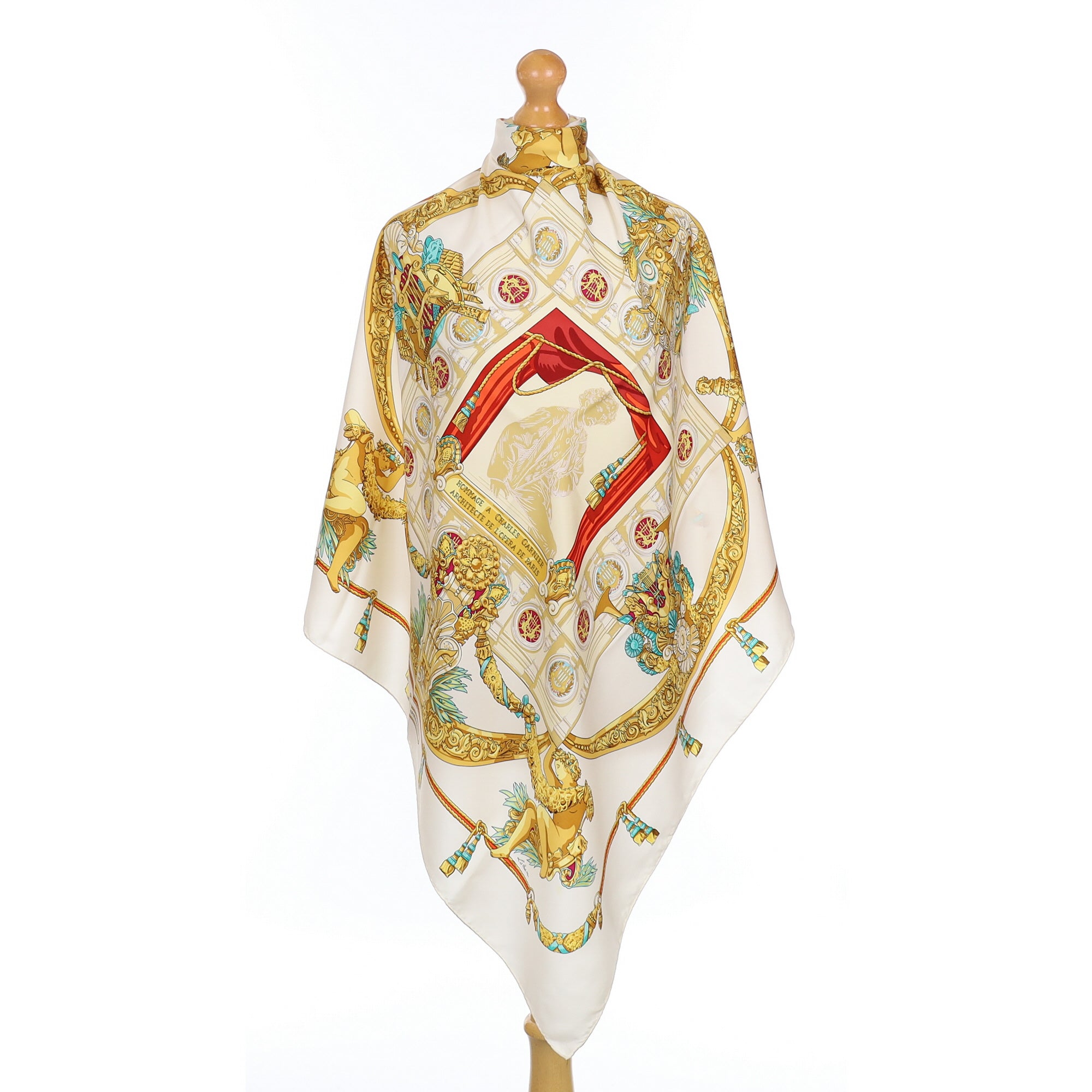 Hermès Hommage a Charles Garnier Architecte de L’Opera de Paris Silk Scarf