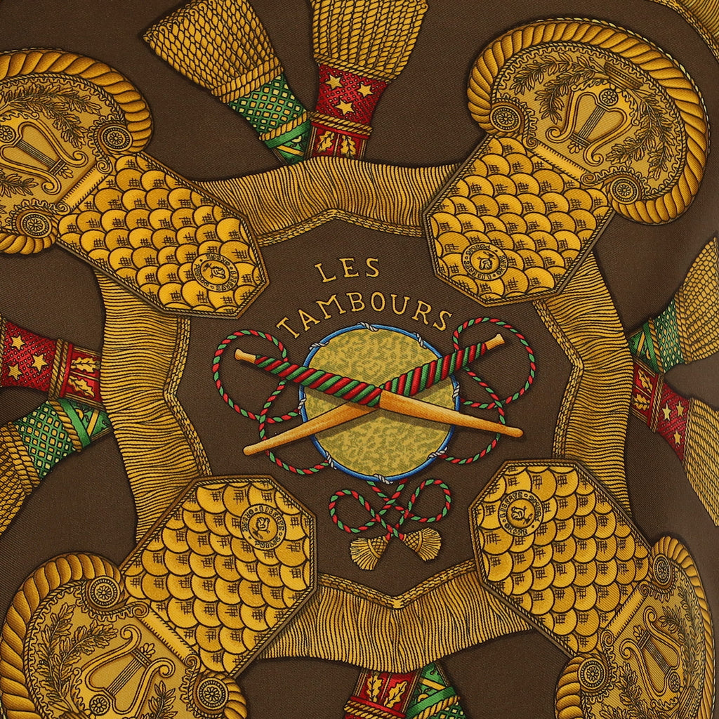 Hermès Les Tambours Silk Scarf