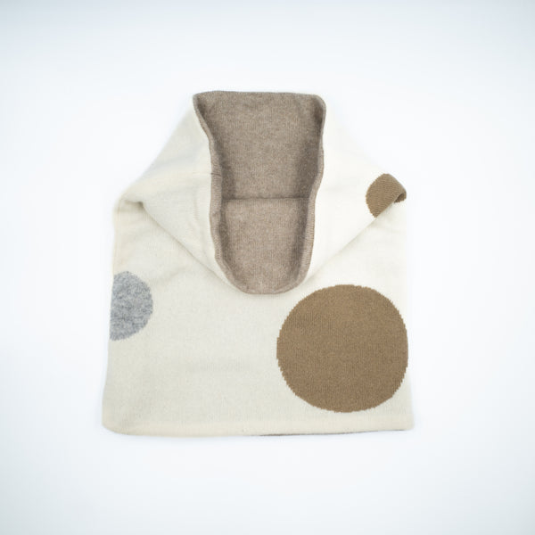 Cream Brown and Grey Spotty Luxury Double Layered Snood