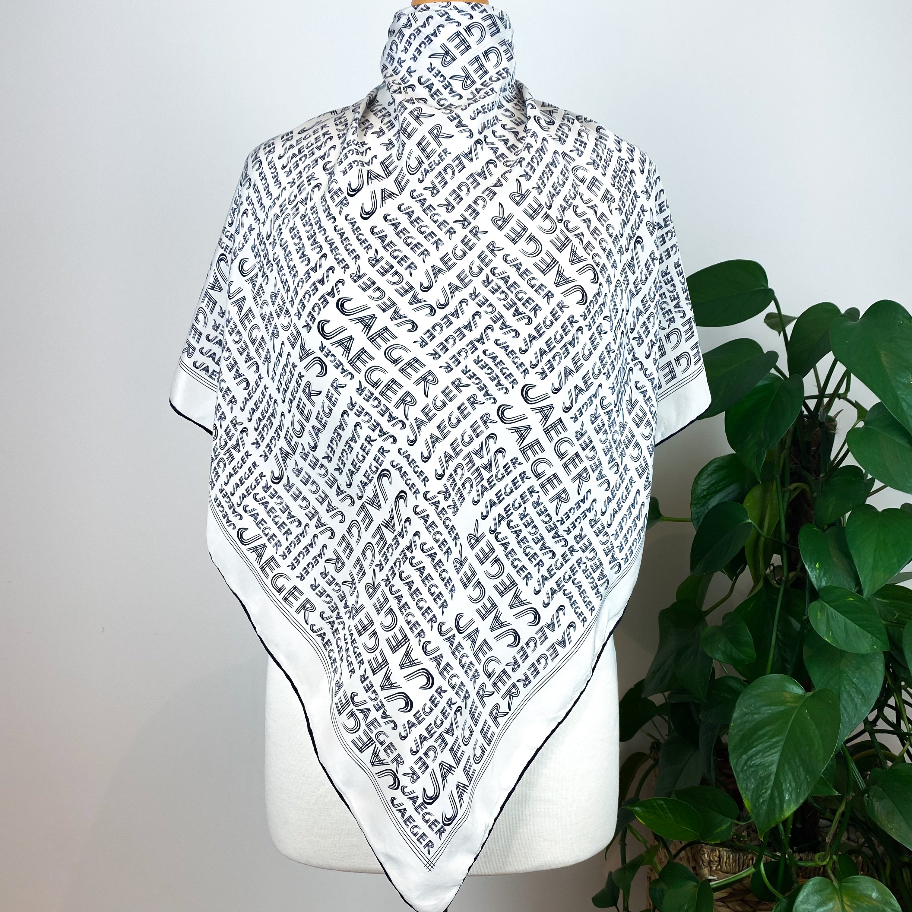 Vintage Jaegar Monotone Silk Scarf