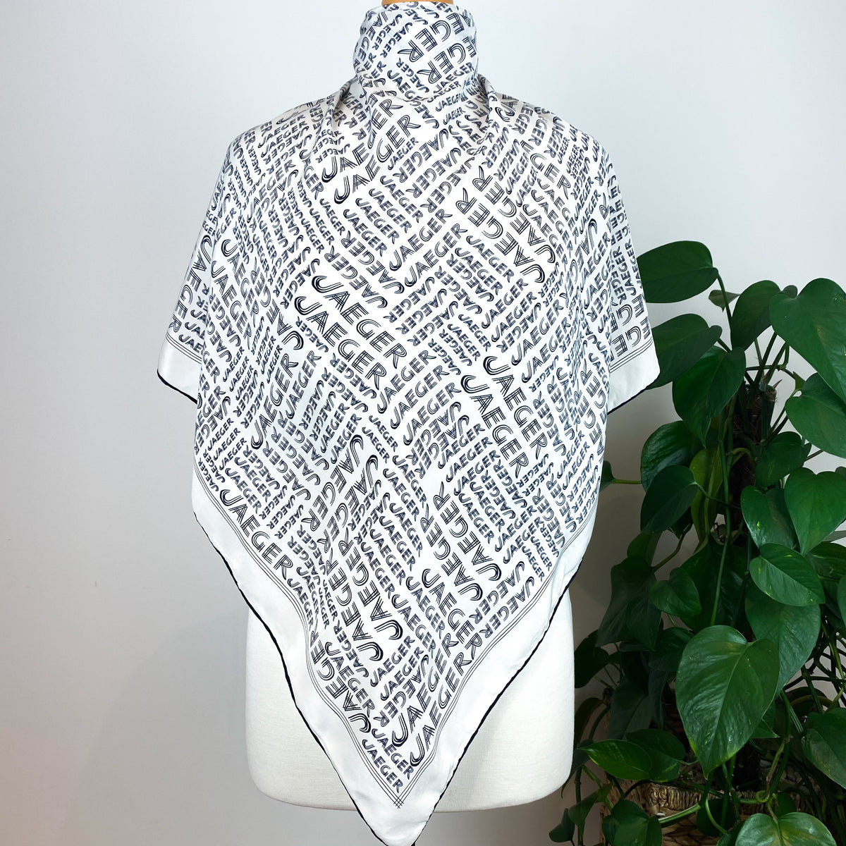 Vintage Jaegar Monotone Silk Scarf