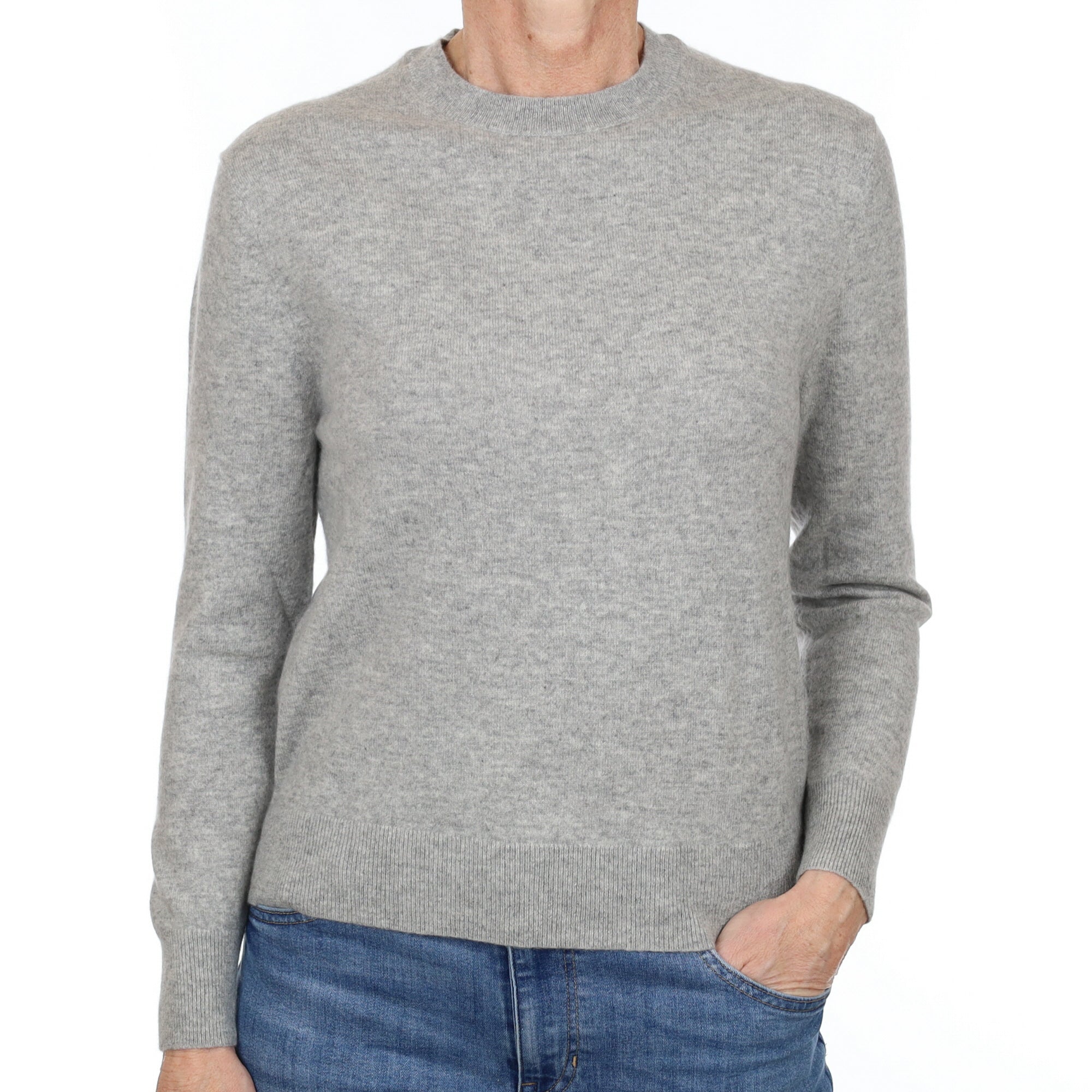 Smoke Grey Cashmere Crew Neck Jumper Small