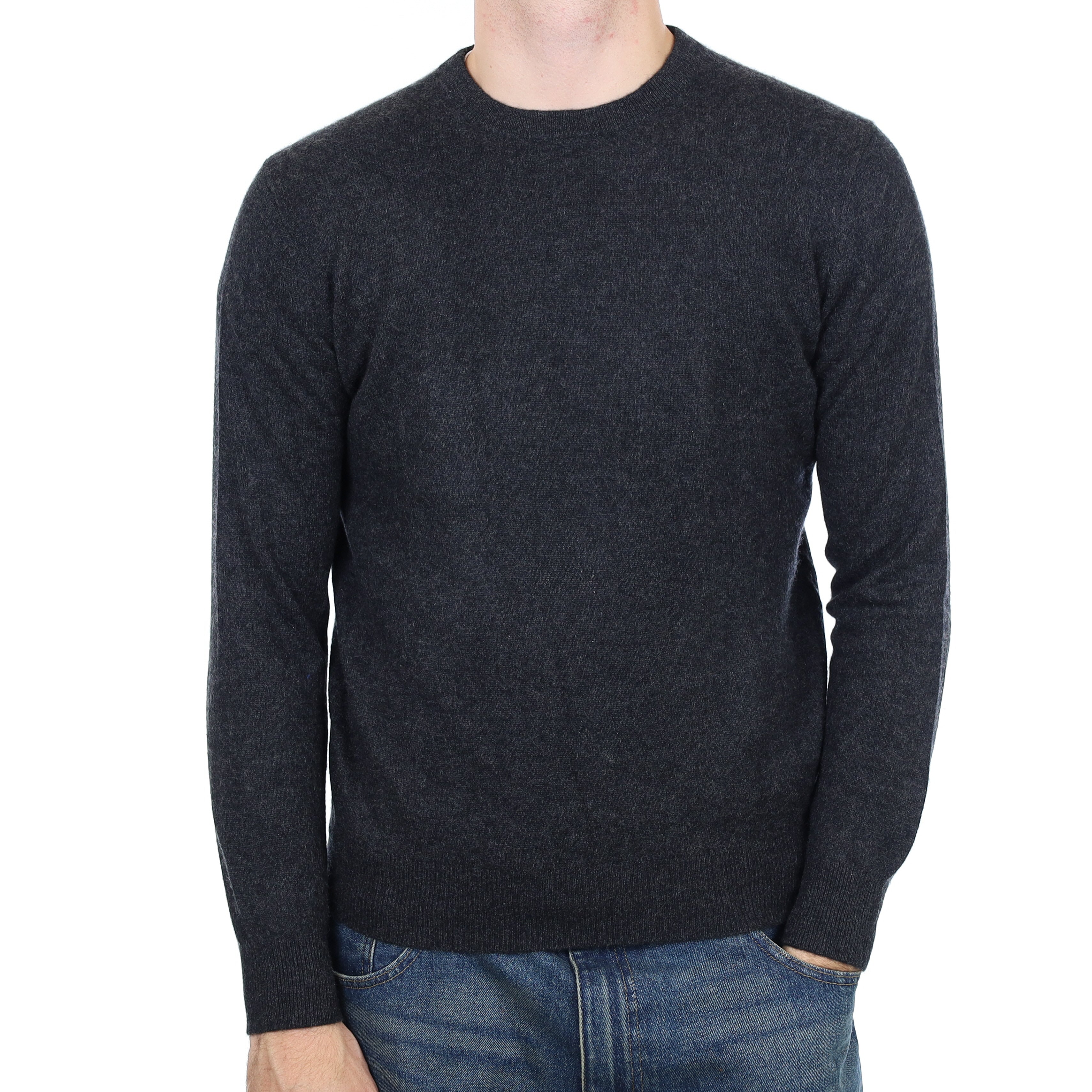 Men’s Strokesman’s Charcoal Grey Cashmere Crew Neck Jumper Medium