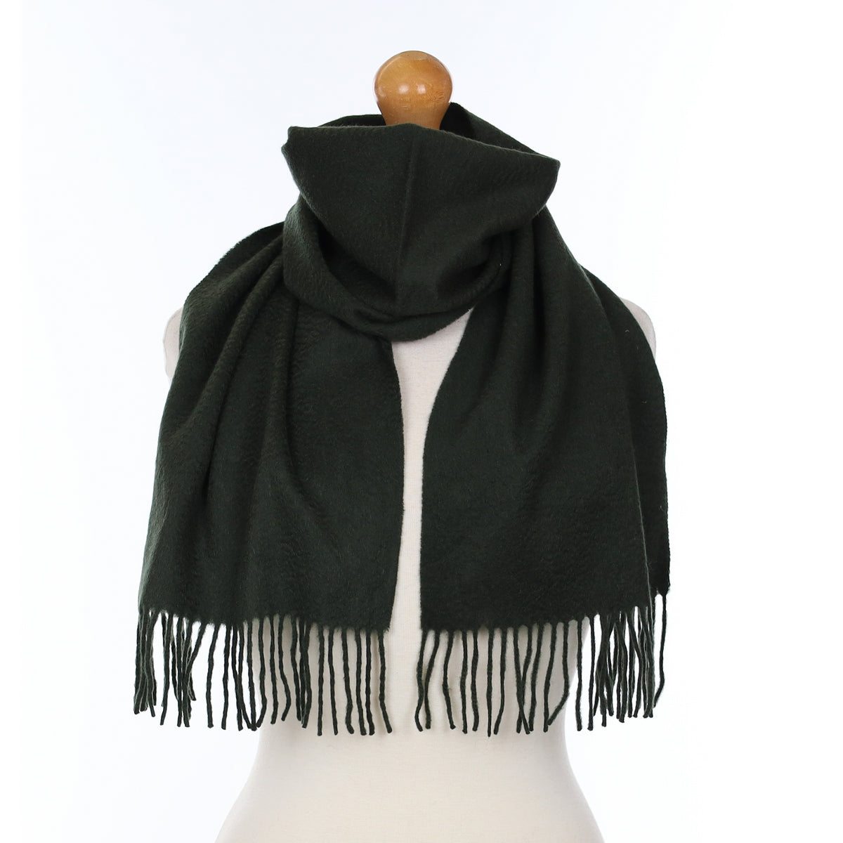 Deep Forest Green Cashmere Woven Scarf