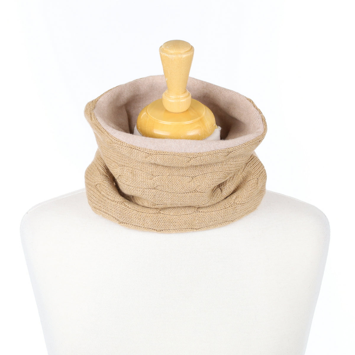 Camel Cable and Fawn Neck Warmer