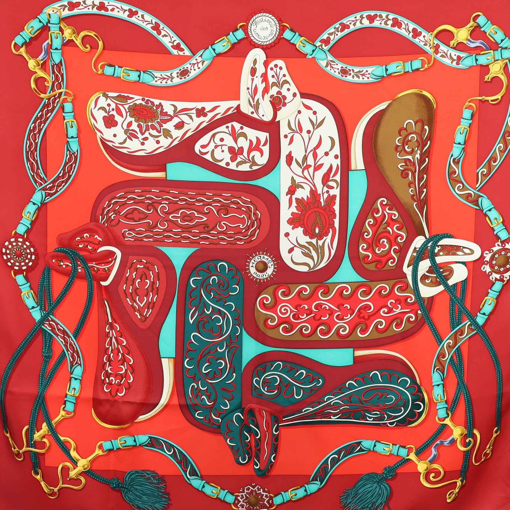 Boxed Pristine Hermès Festival des Amazones Silk Scarf