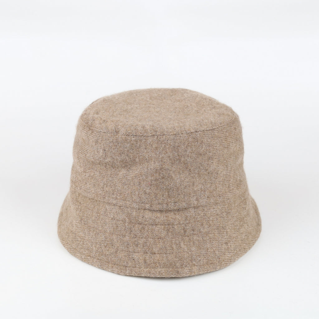 Crimson Red and Brown Reversible Cashmere Bucket Hat Medium