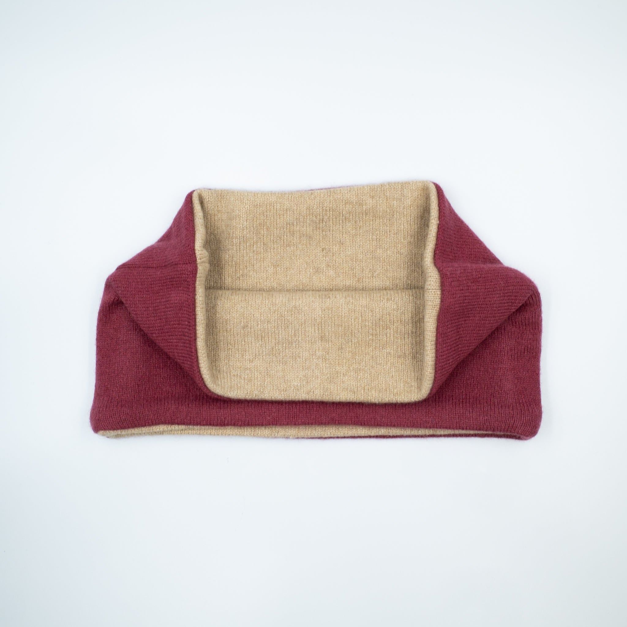 Men’s Mulberry Red and Camel Neck Warmer