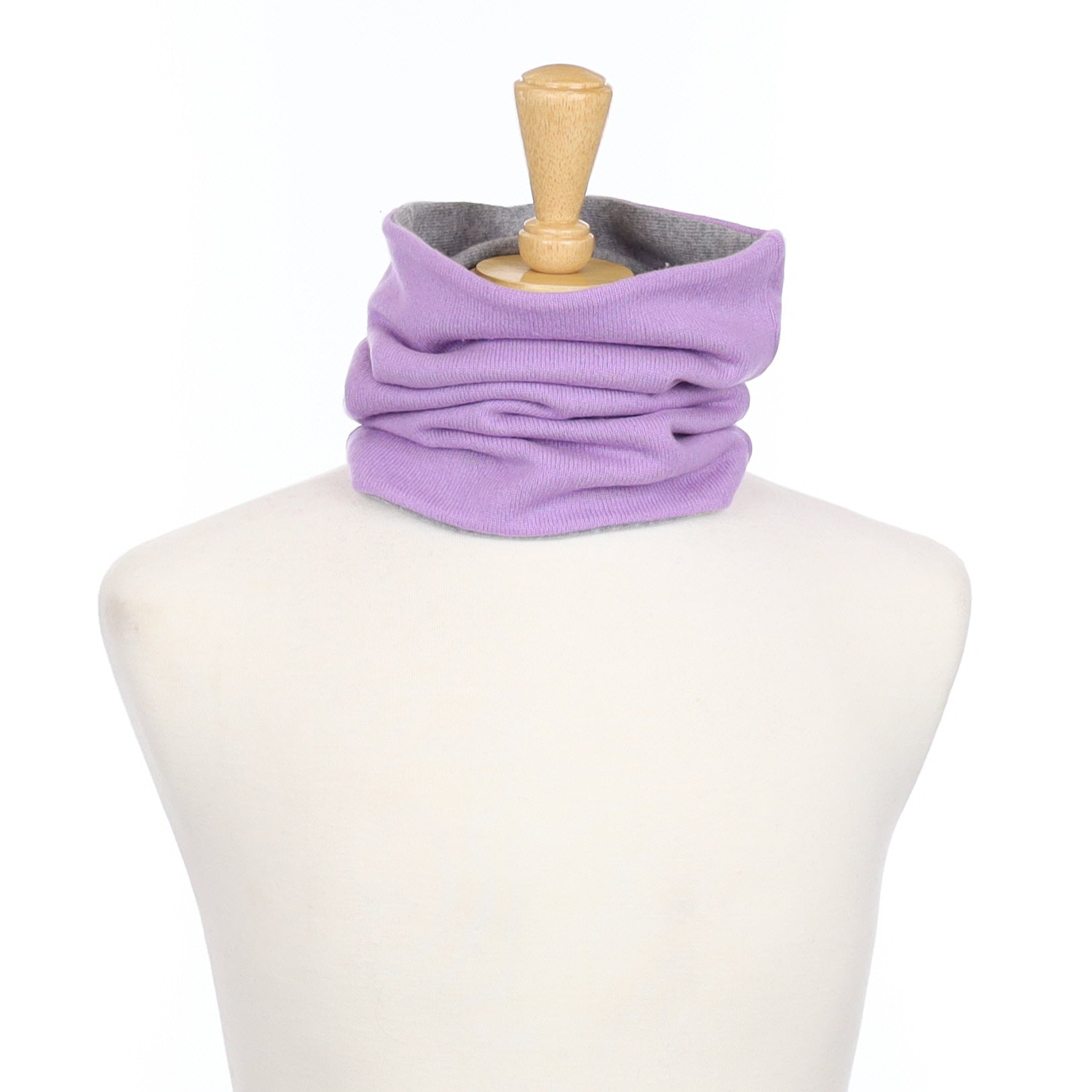 Lilac Purple and Smoke Grey Luxury Double Layered Snood