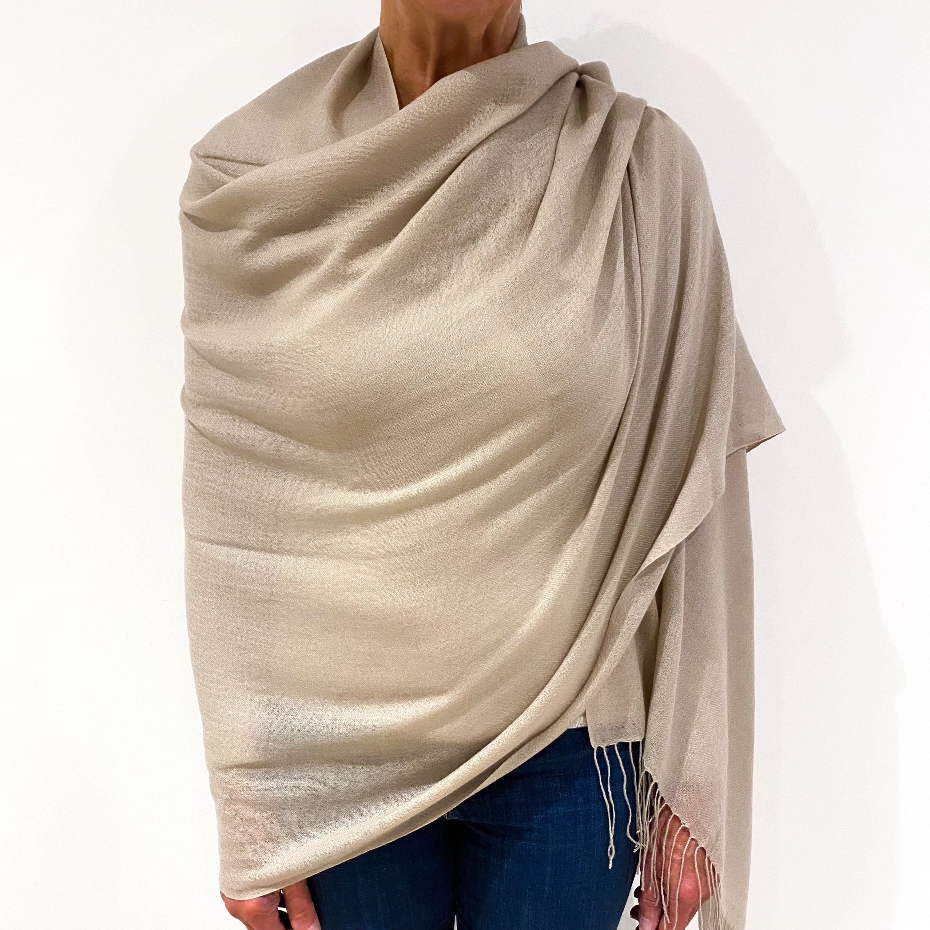 Latte Beige Brand New Cashmere Pashmina Scarf