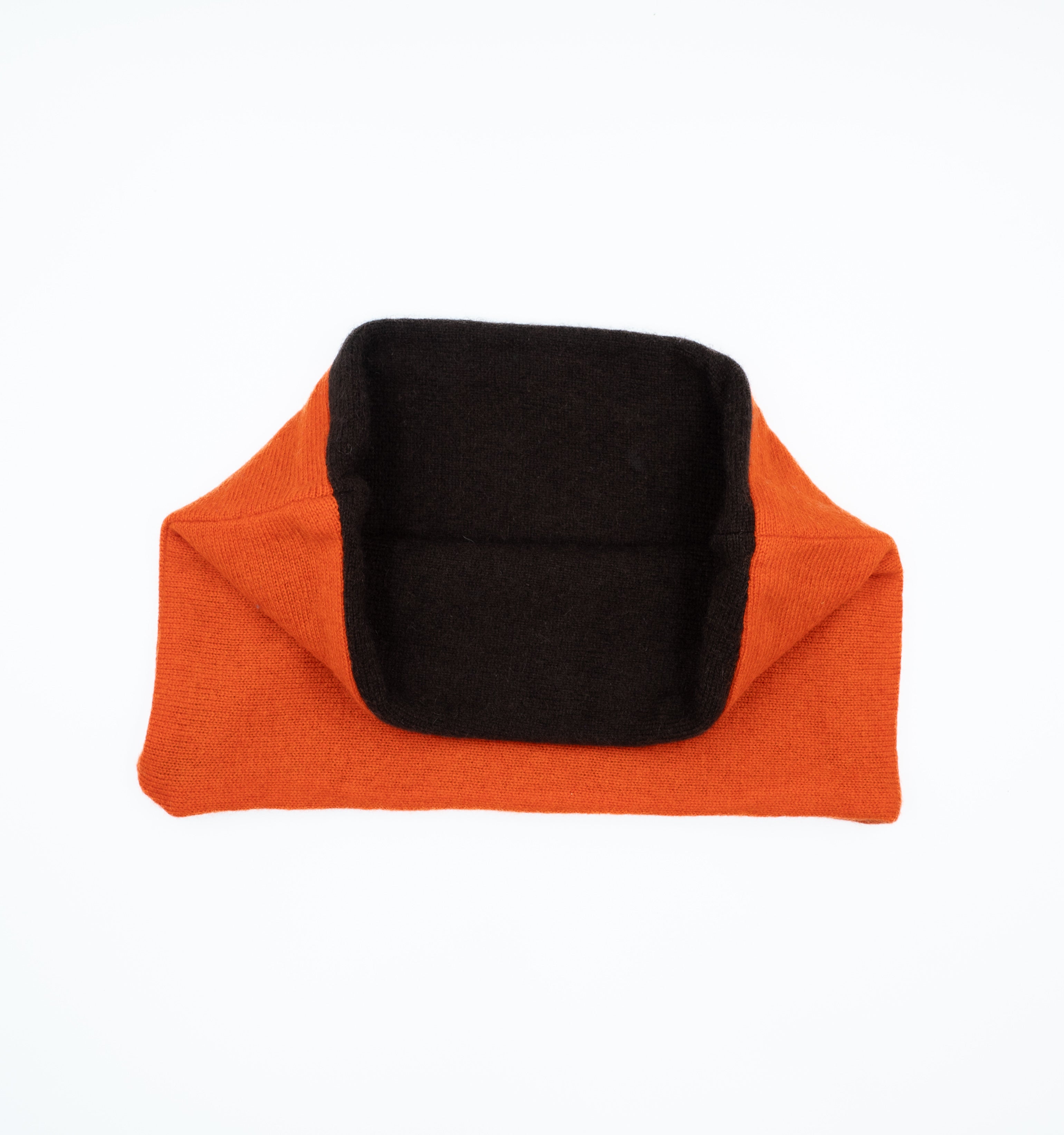Flame Orange and Umber Brown Neck Warmer
