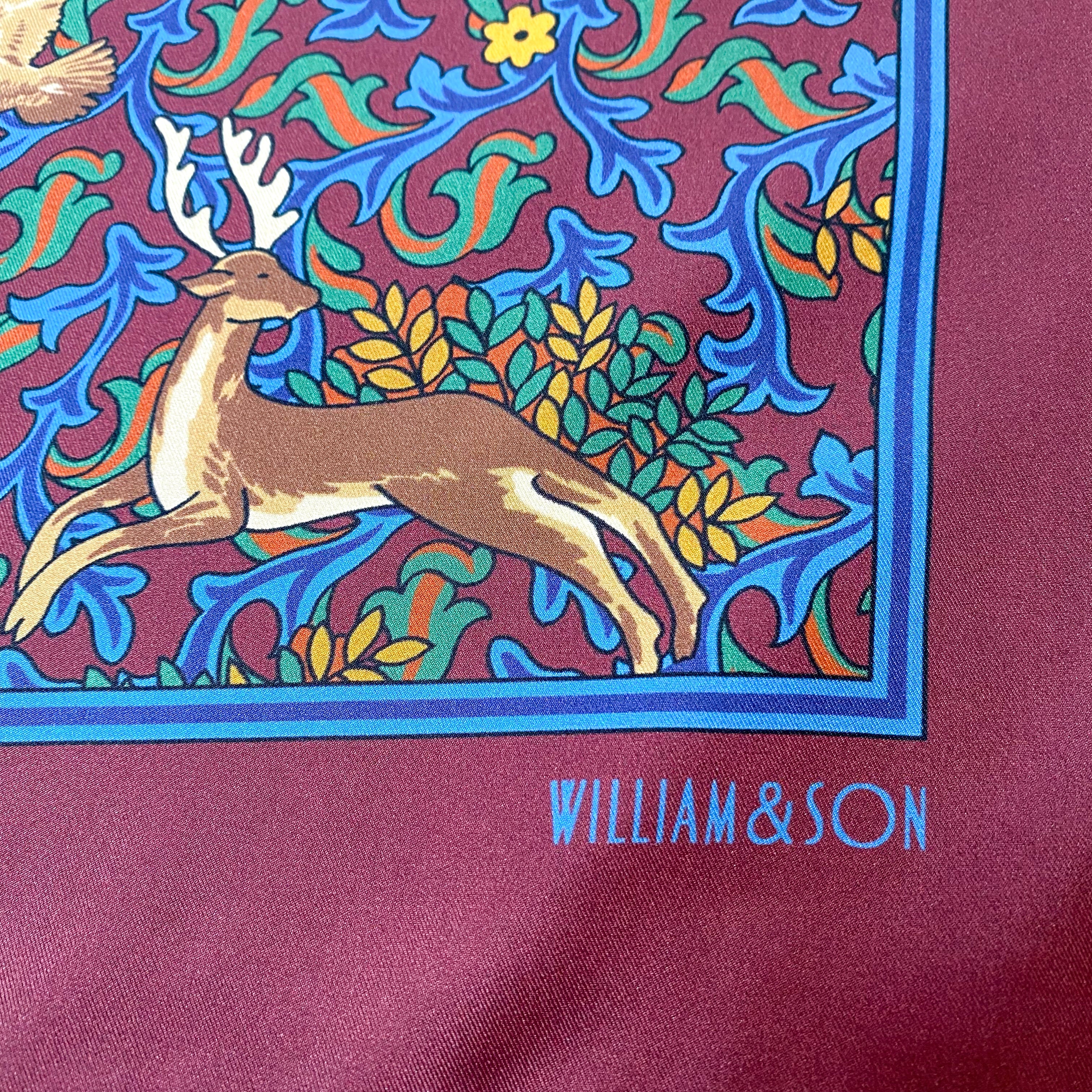 William & Son Stag Designer Silk Scarf