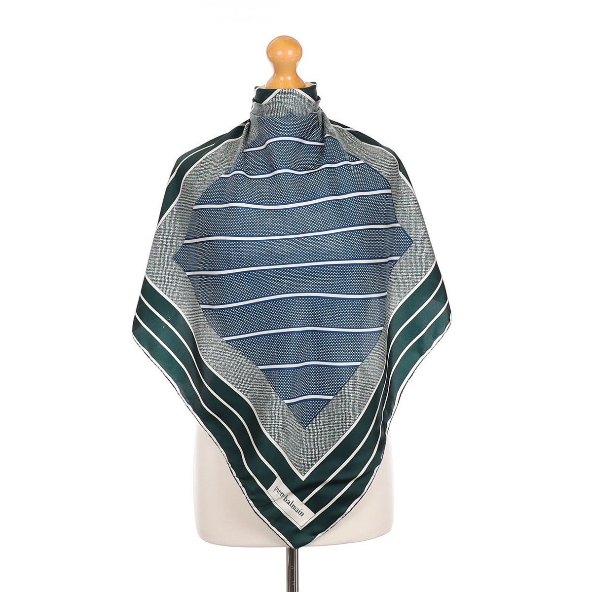 1970’s Pierre Balmain Dark Green Vintage Silk Scarf
