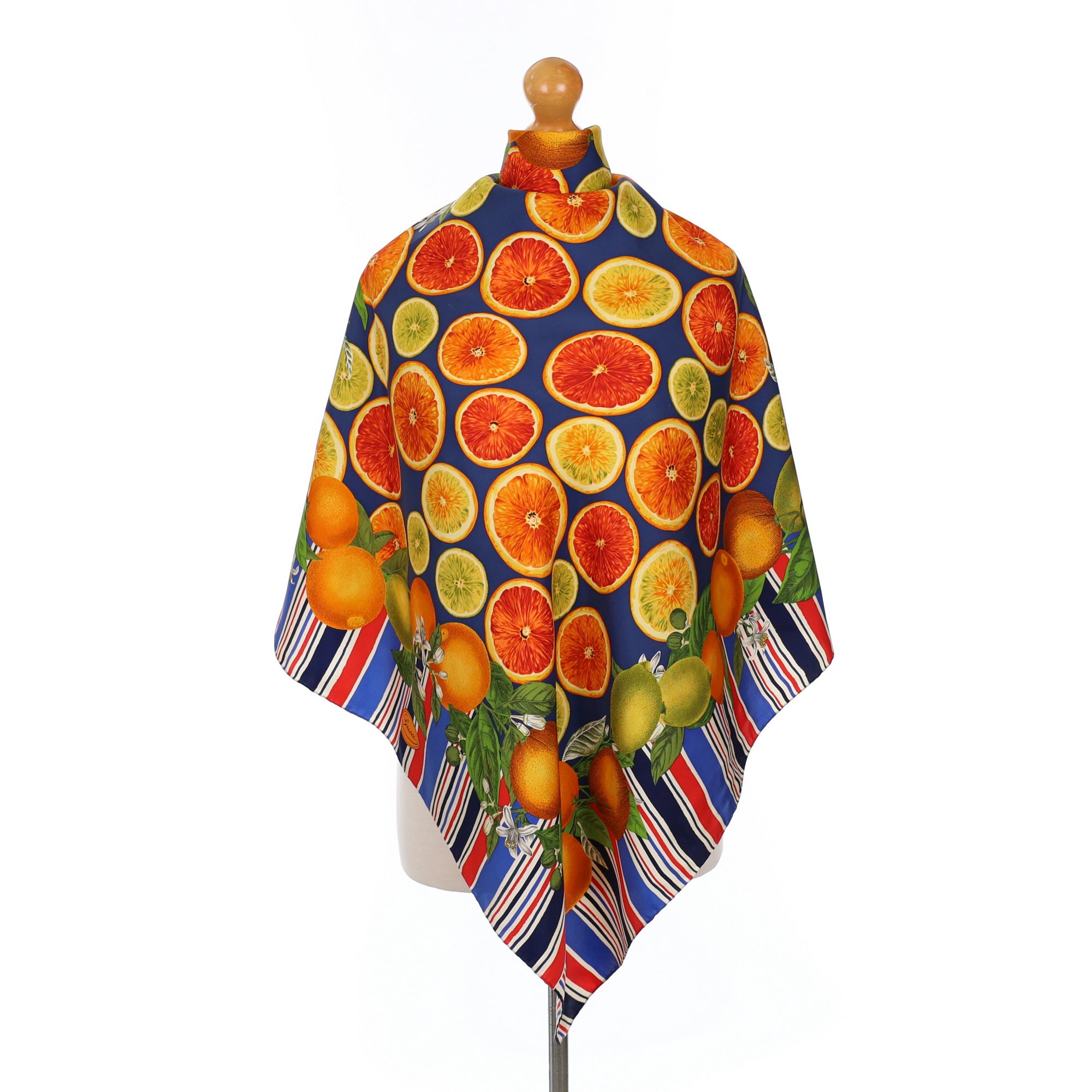 Gucci Oranges and Lemons Vintage Designer Silk Scarf