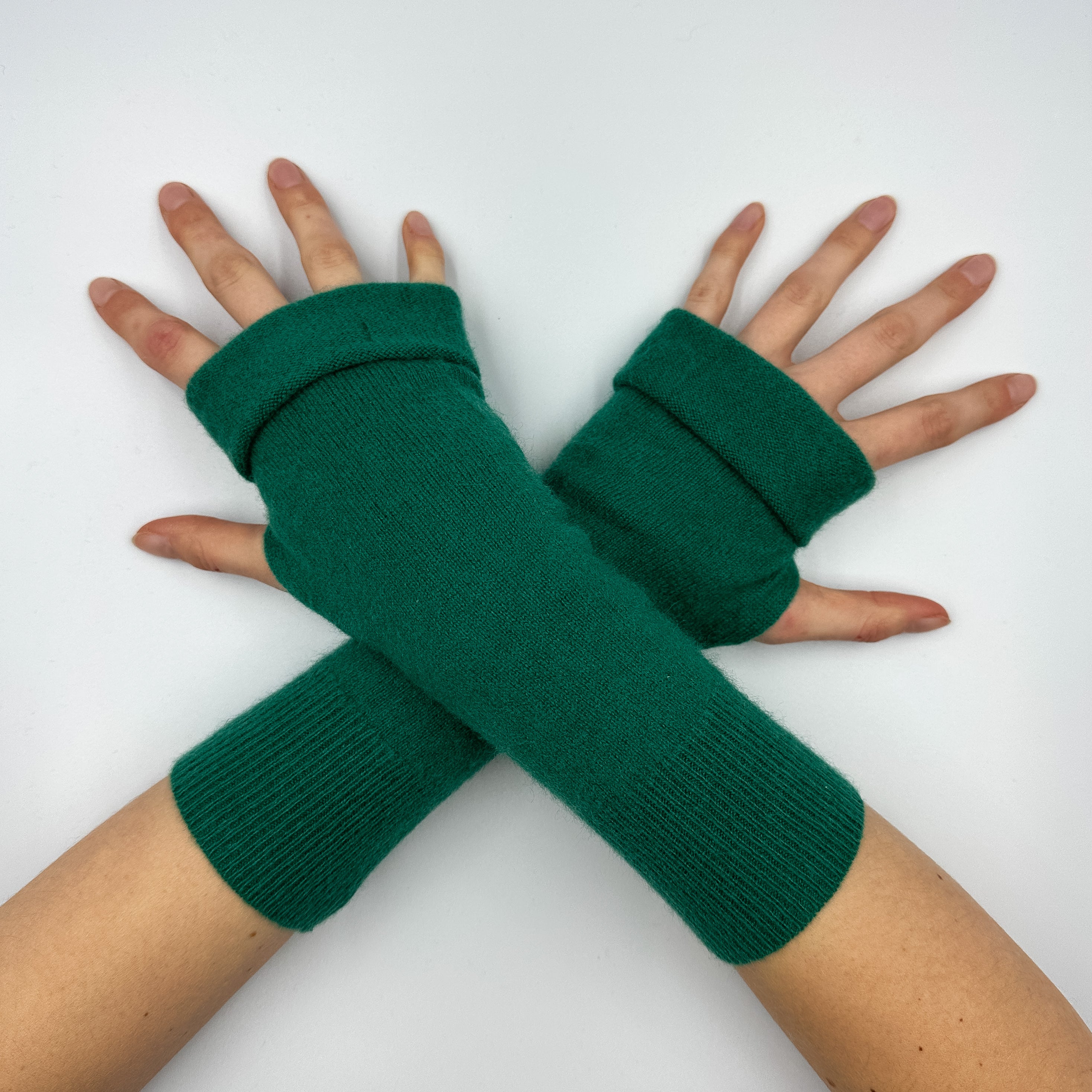 Emerald Green Fingerless Gloves