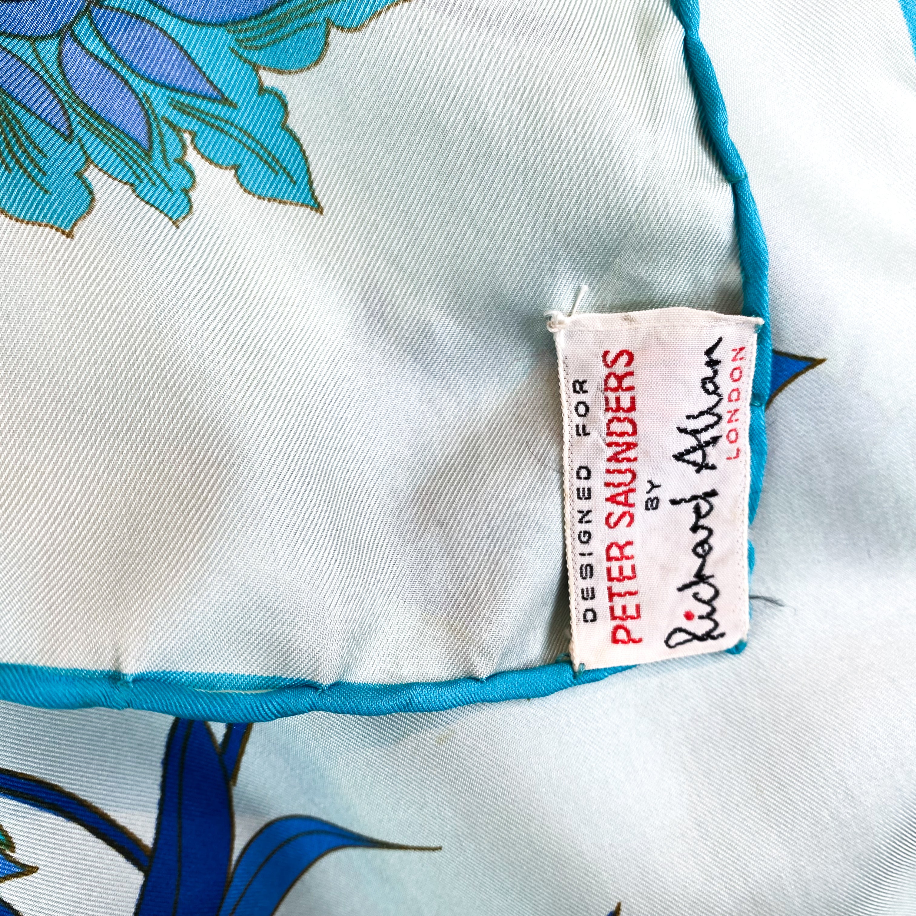 1970s Richard Allan Vintage Silk Scarf