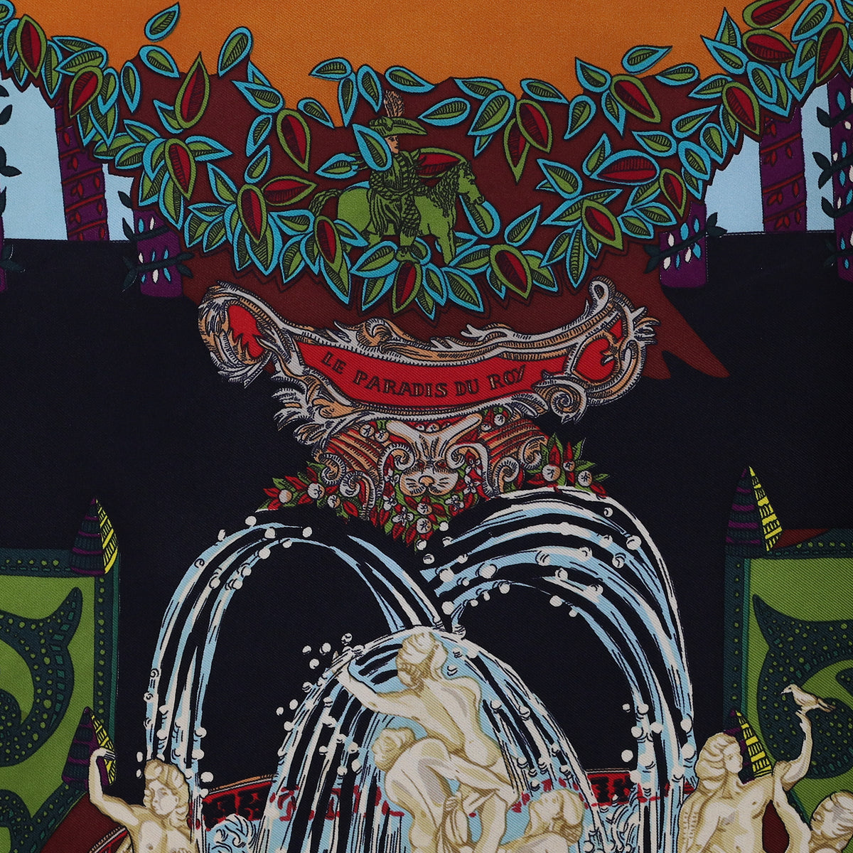 Hermès Le Paradis Du Roy Silk Scarf