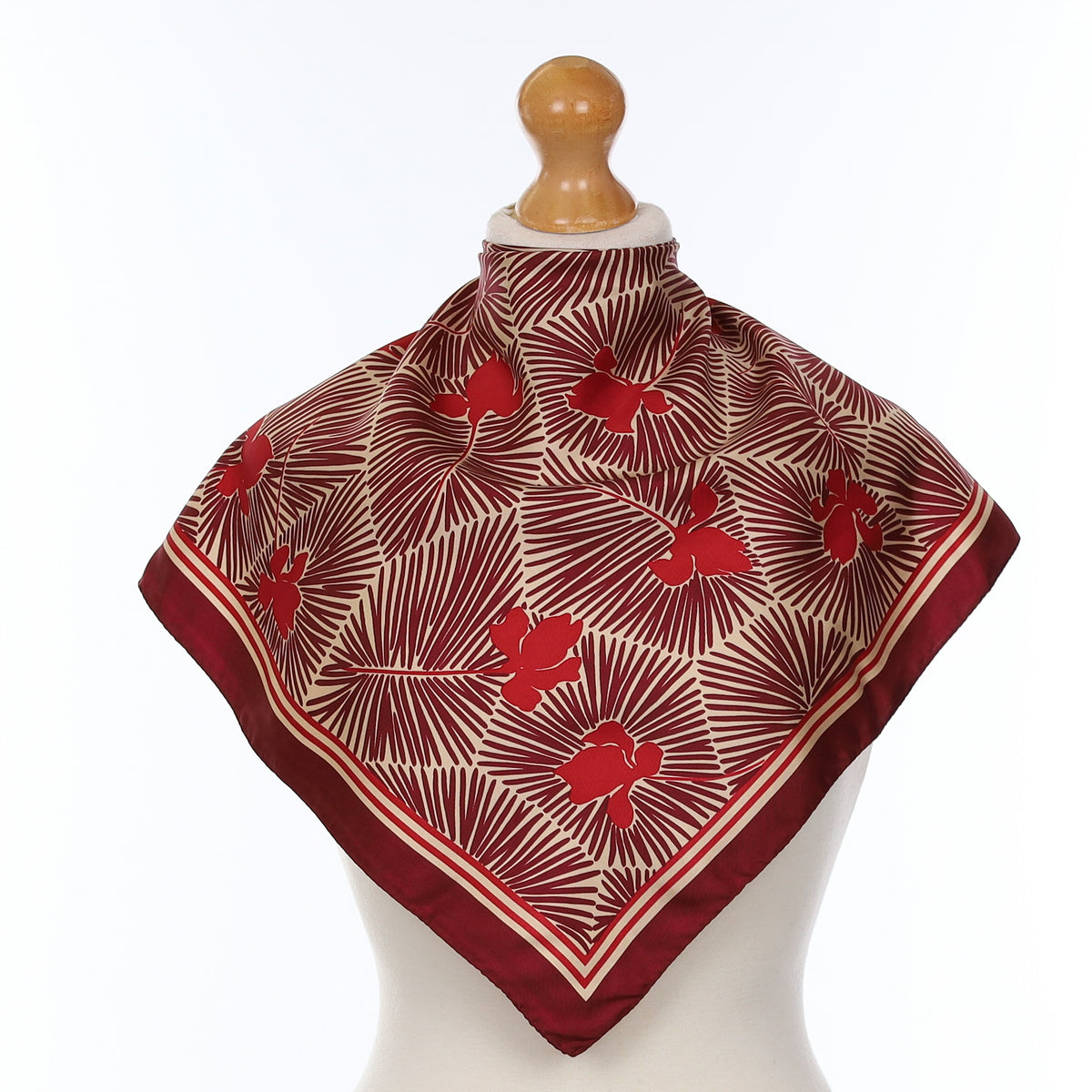 Mulberry Purple Floral Silk Scarf