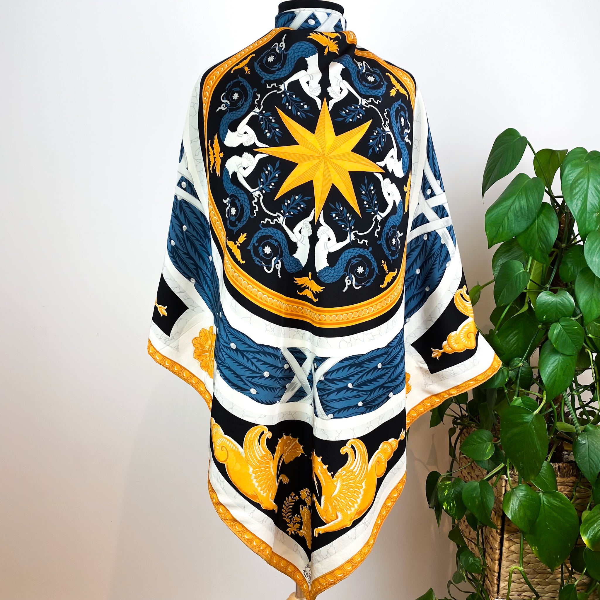 English Eccentrics 1980s Vintage Designer Silk Scarf