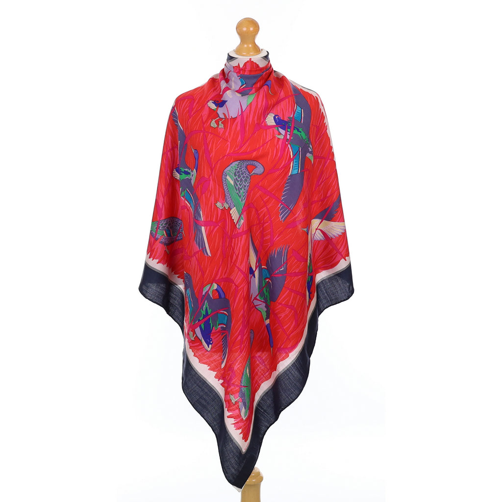 Brand New Hermès Cols Verts Silk and Cashmere Scarf