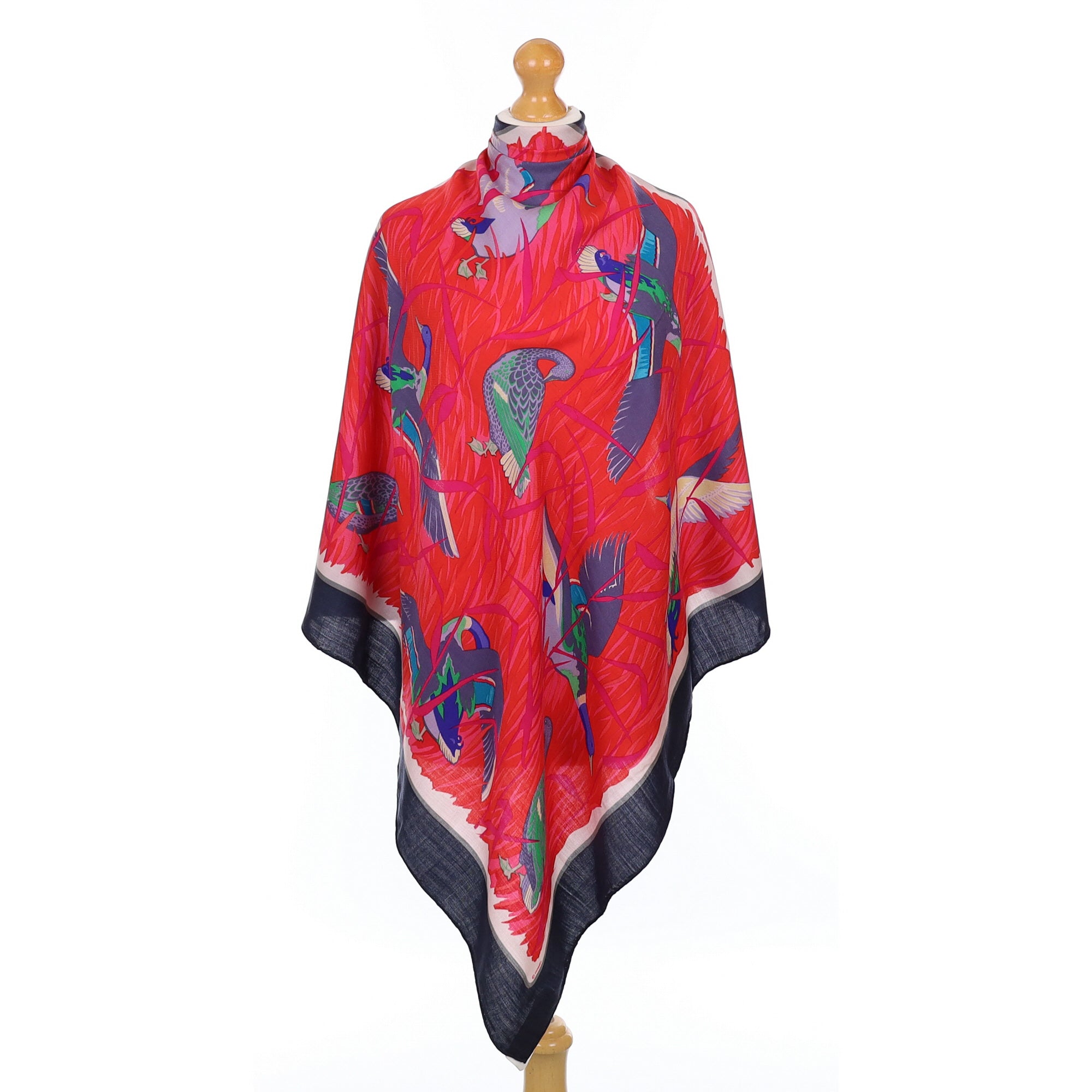 Brand New Hermès Cols Verts Silk and Cashmere Scarf