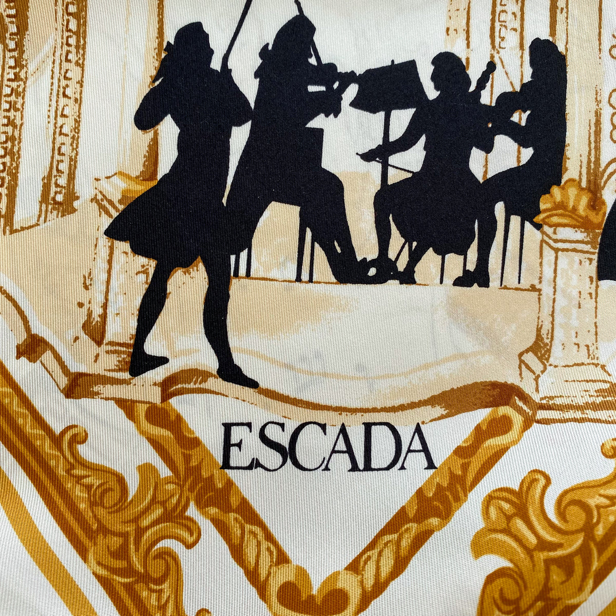 Escada Musical Themed Designer Silk Scarf