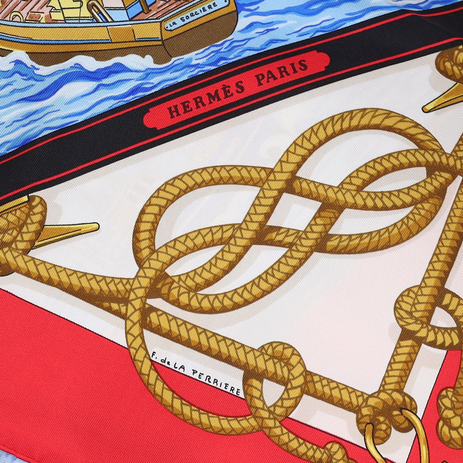 Brand New Boxed Hermès Retour de Pêche Silk Scarf Quite Rare
