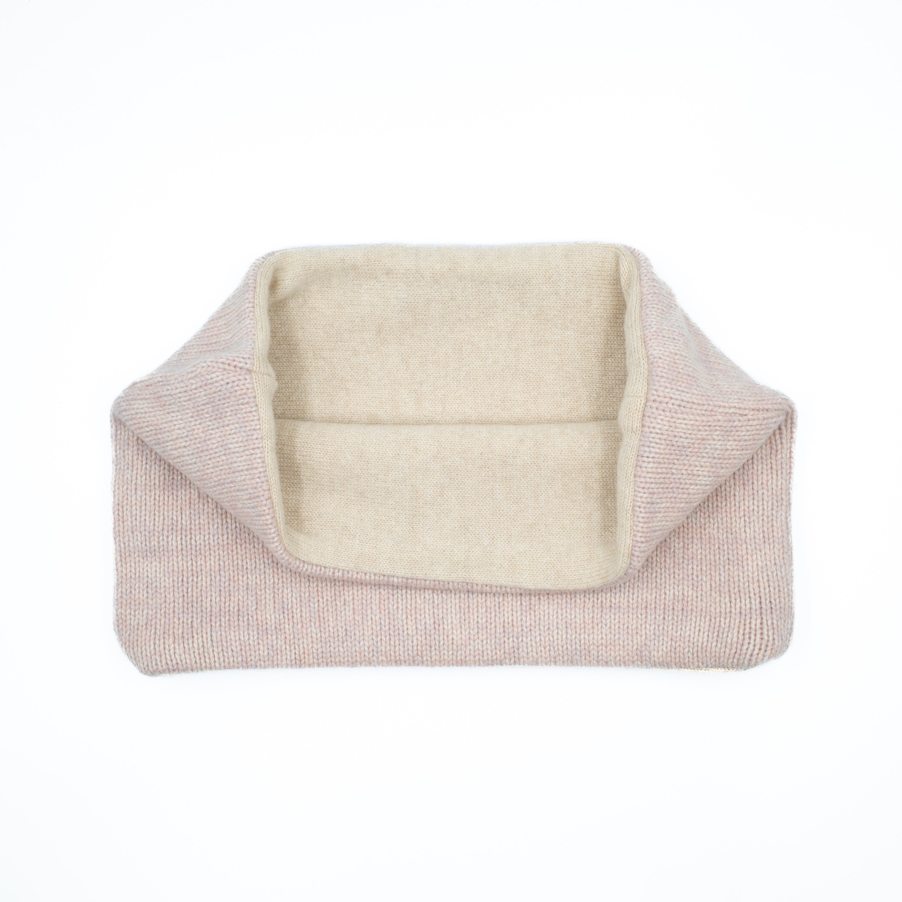 Dusky Pink and Oatmeal Cashmere Neck Warmer