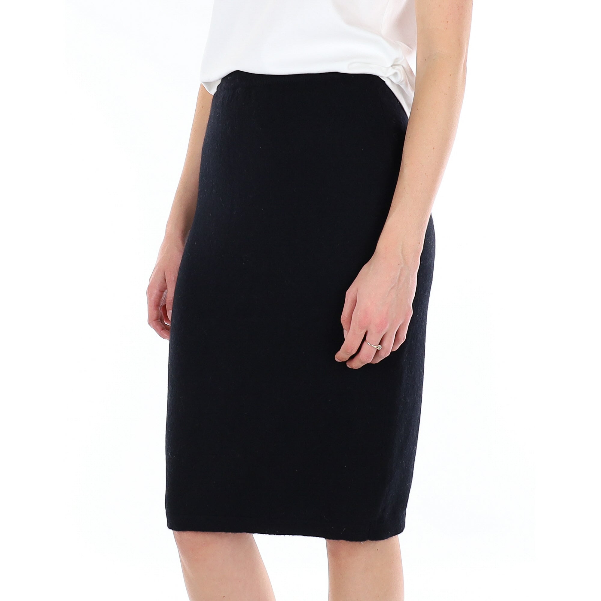 Black Cashmere Pencil Skirt Small