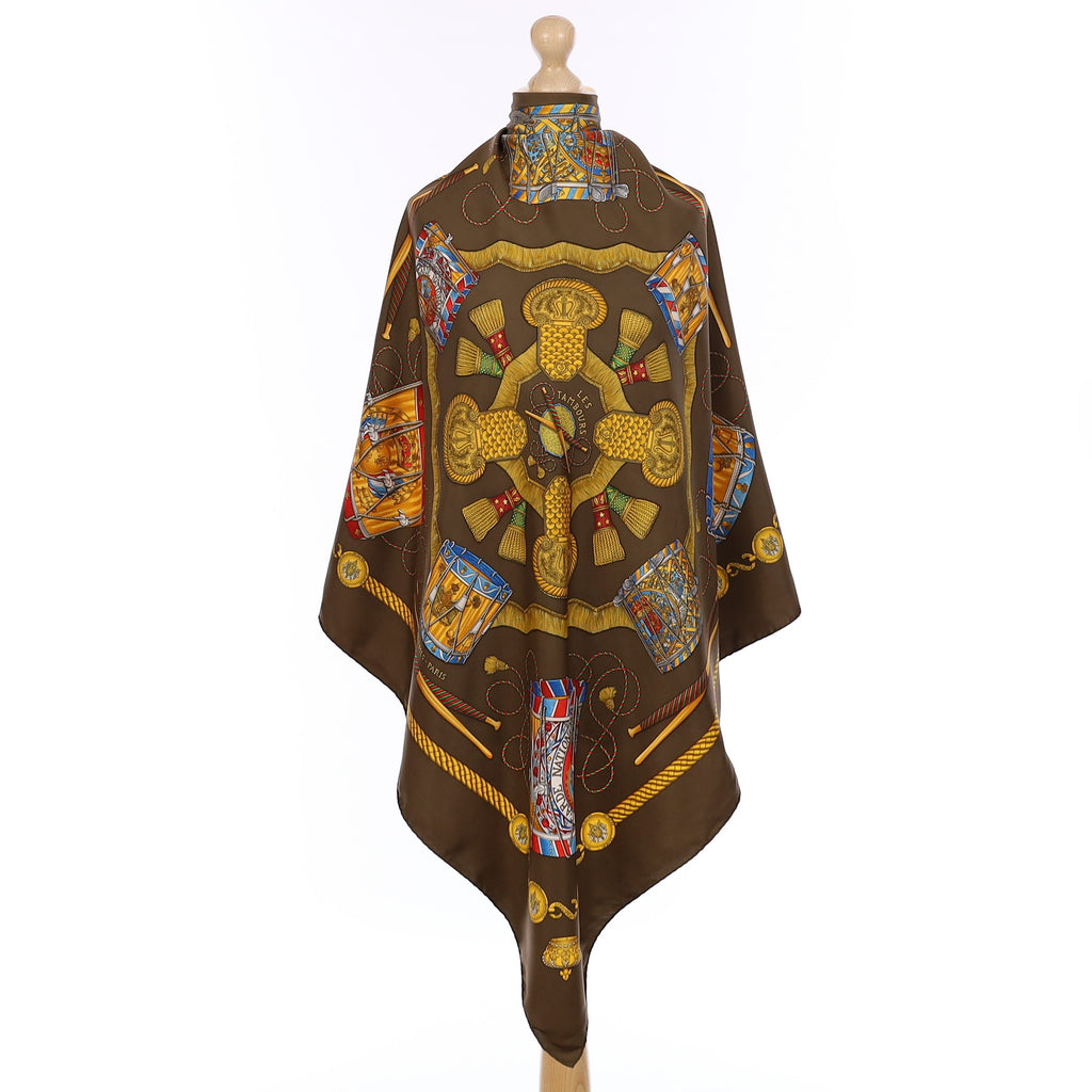 Hermès Les Tambours Silk Scarf