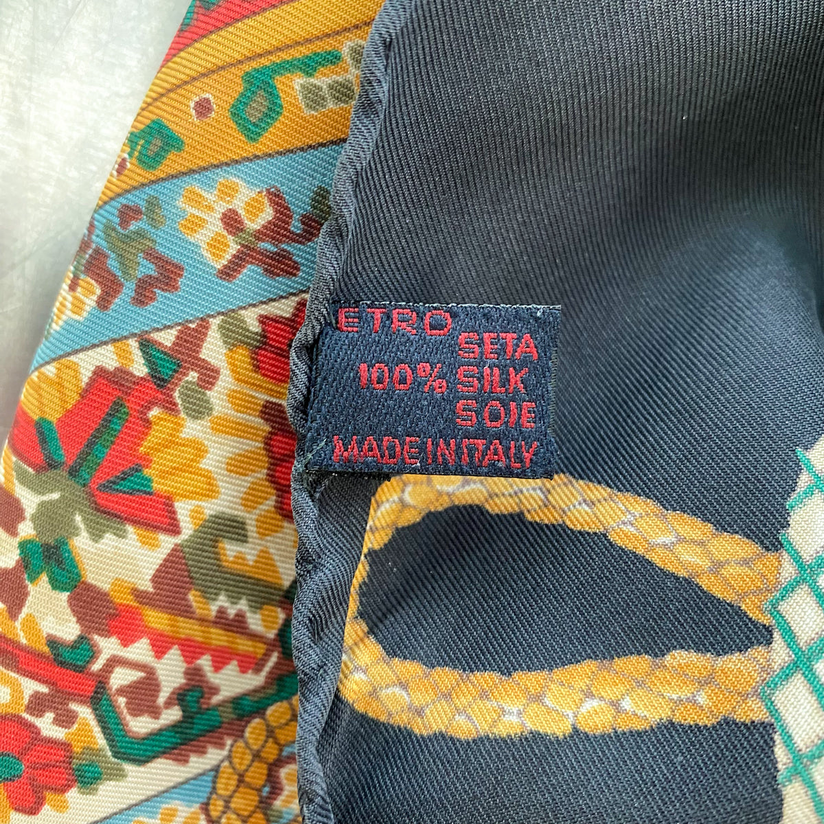 1980s Etro Paisley Vintage Silk Scarf