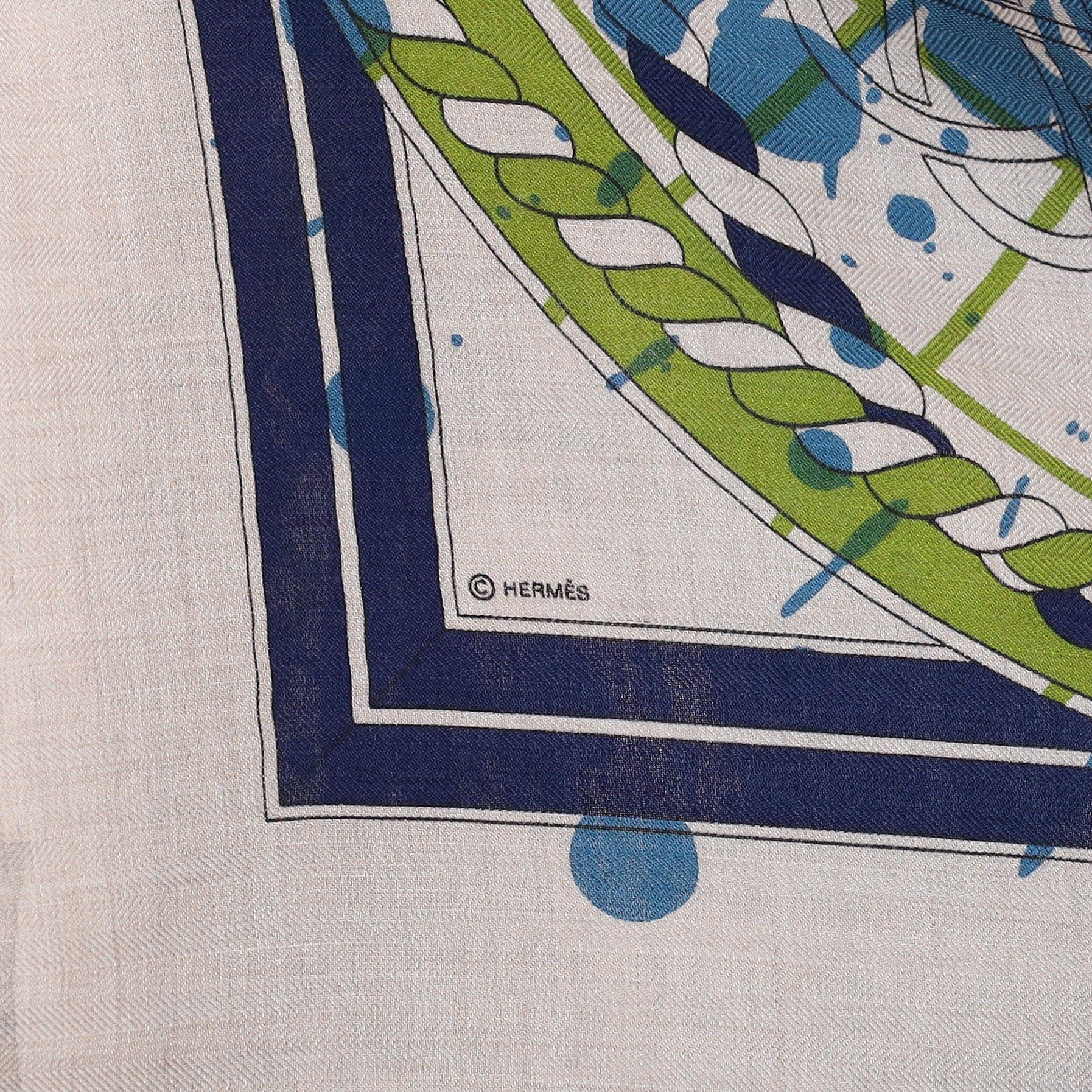 Brand New Boxed Hermès Imprimeur Fou Silk & Cashmere Shawl