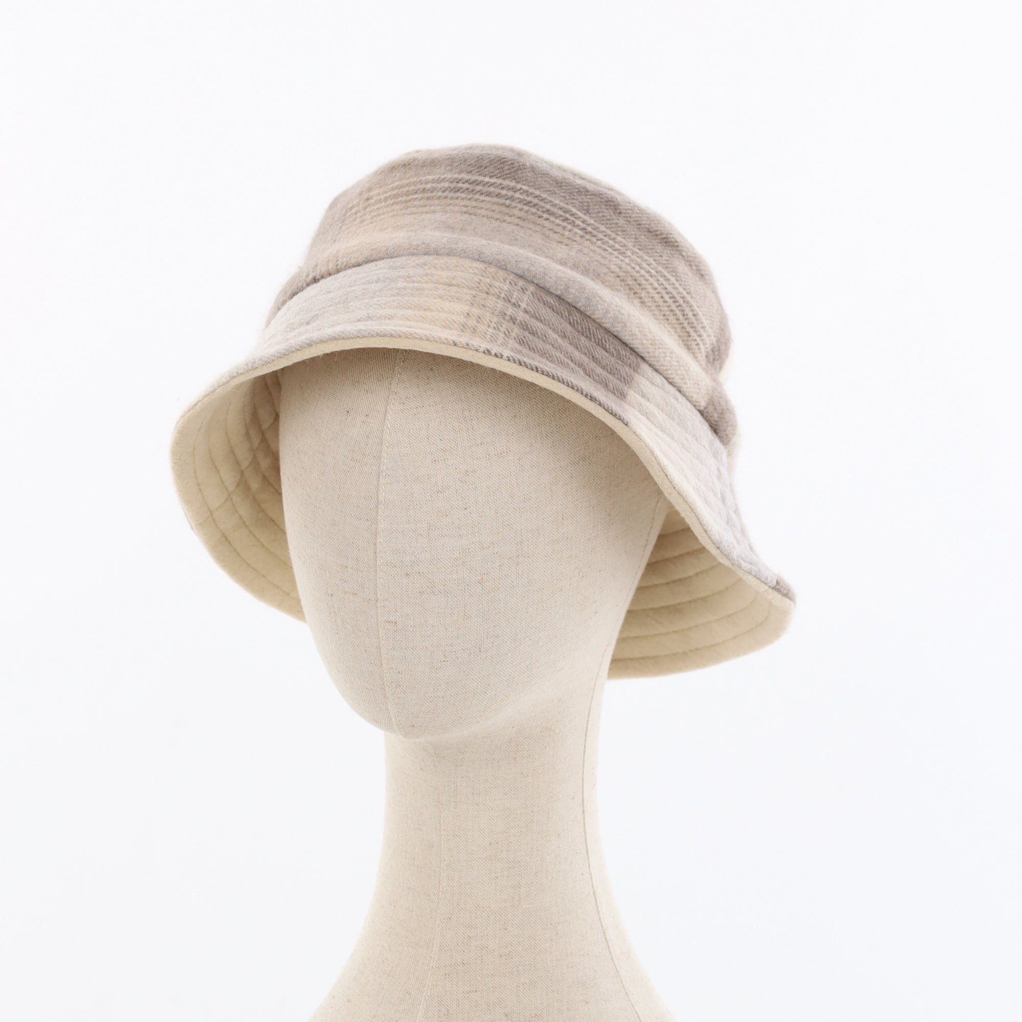 Unisex Mink Checked Reversible Cashmere Bucket Hat Men’s - M Women’s - L