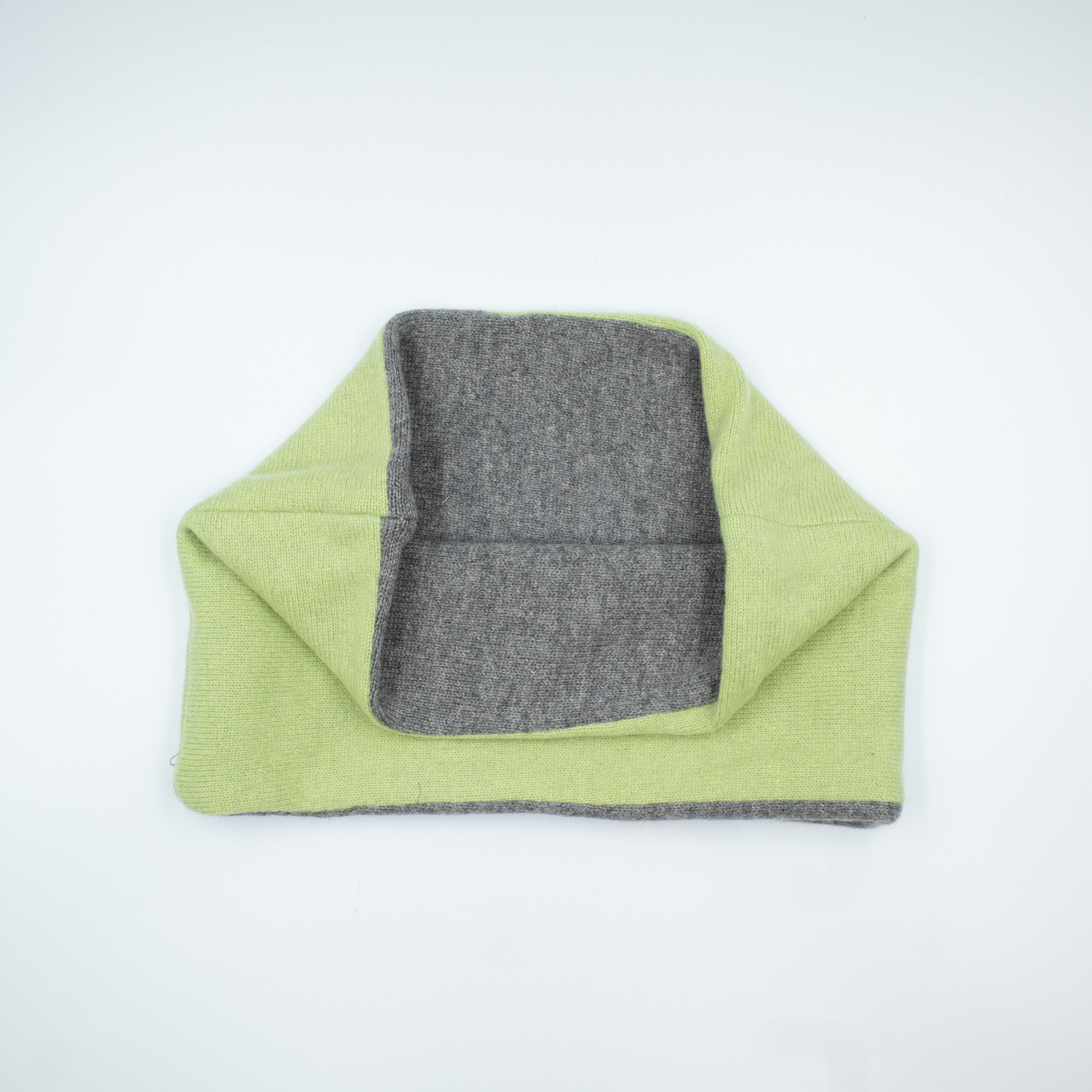 Pickle Green and Grey Cashmere Neck Warmer