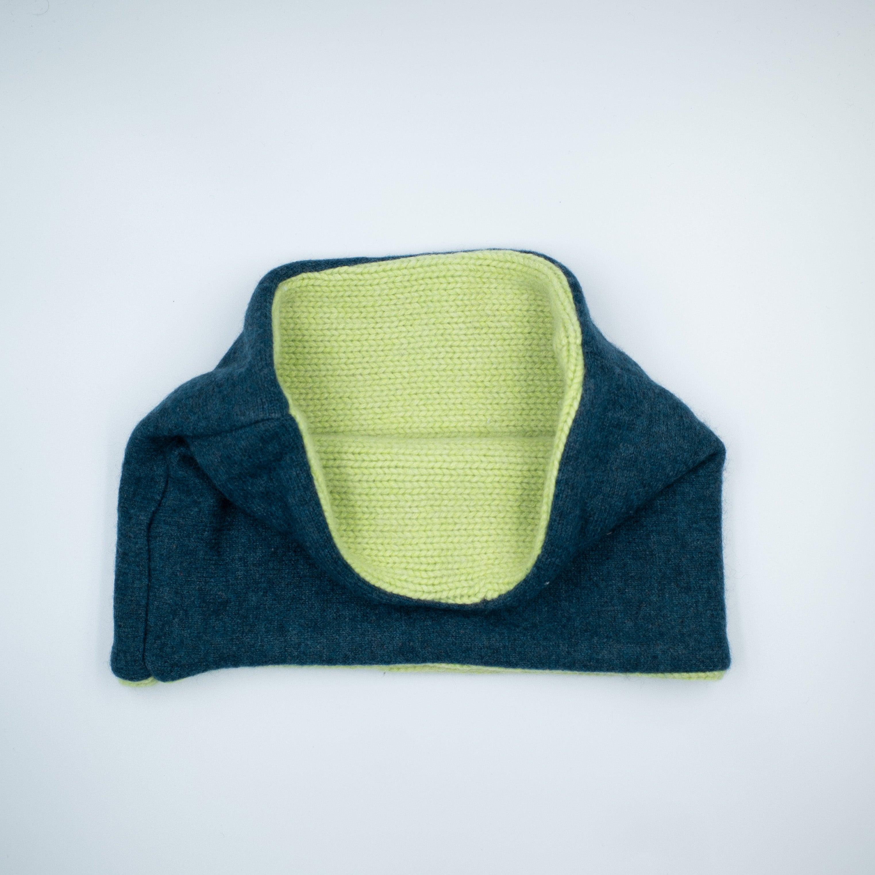 Dark Teal and Chunky Pistacho Green Neck Warmer