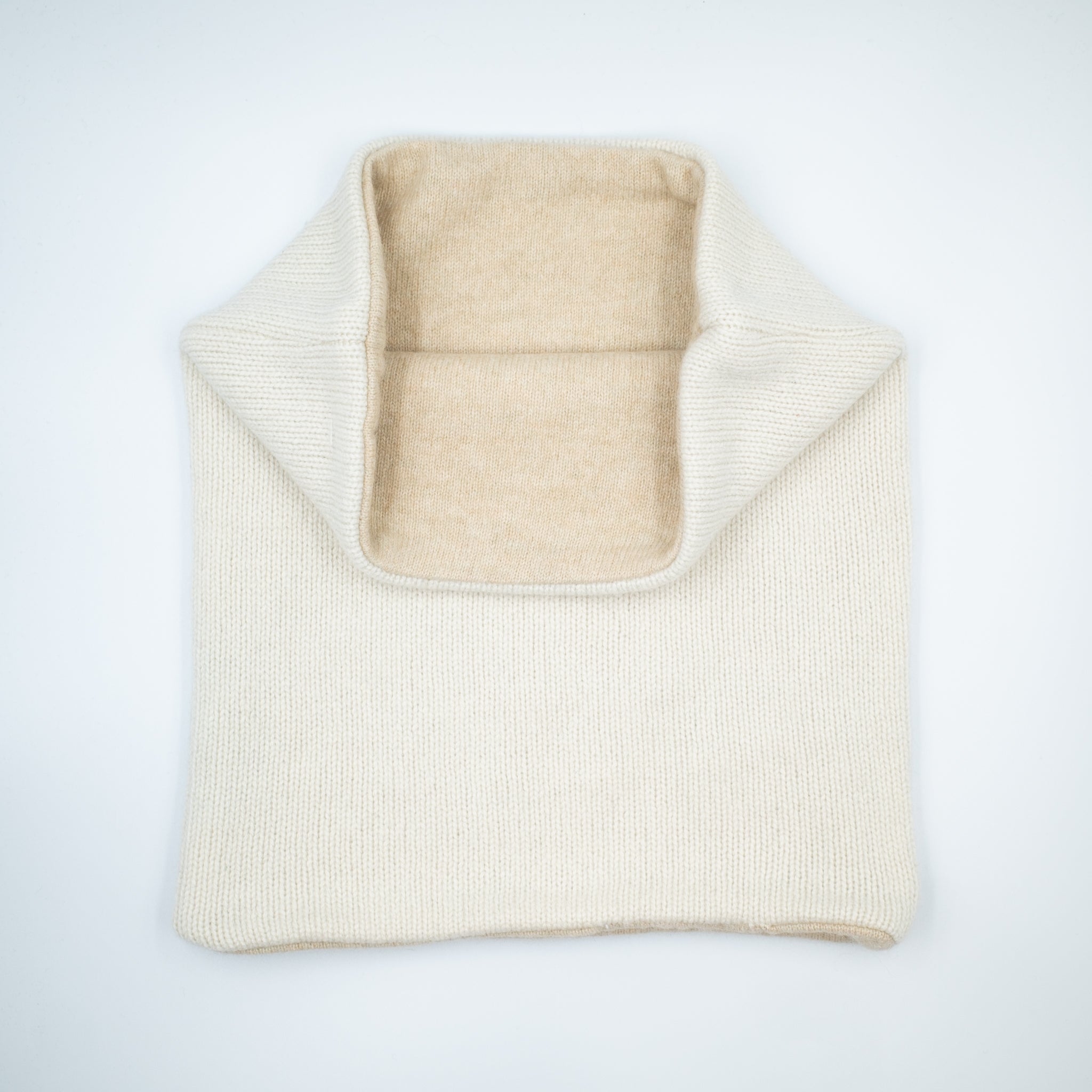 Chunky Palest Sand and Pale Beige Luxury Double Layered Snood