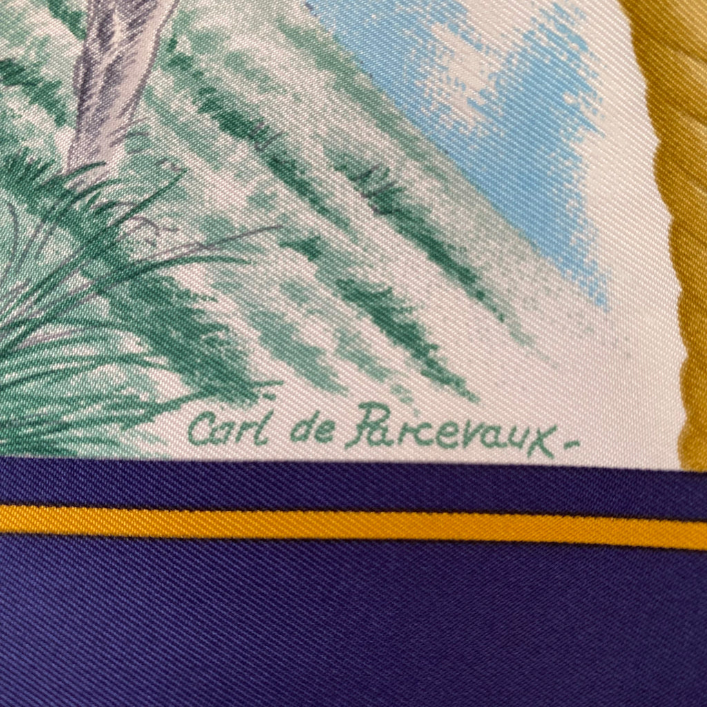 Brand New Boxed Hermès Auteuil en Mai Silk Scarf Quite Rare