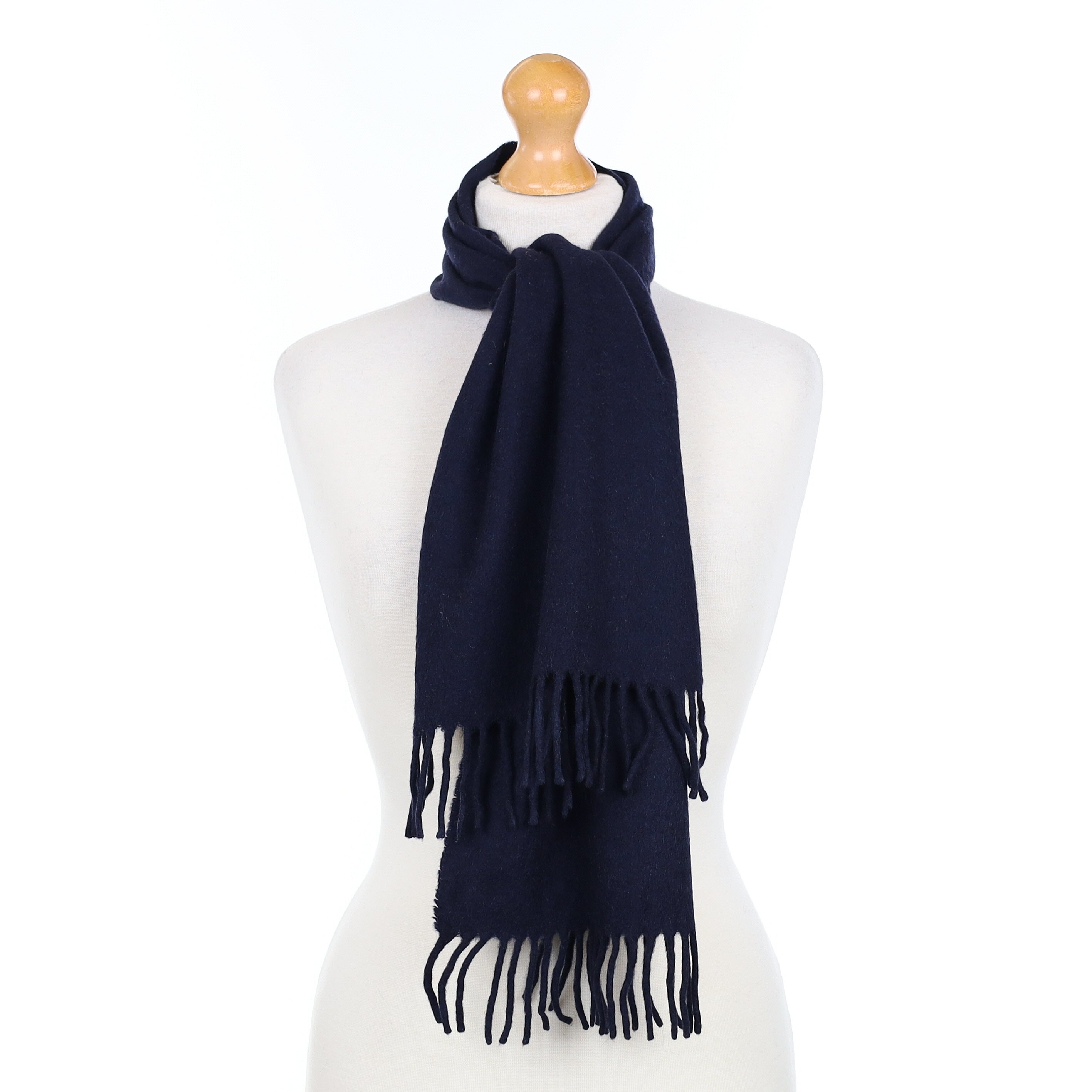 Italian Navy Blue Cashmere Woven Scarf