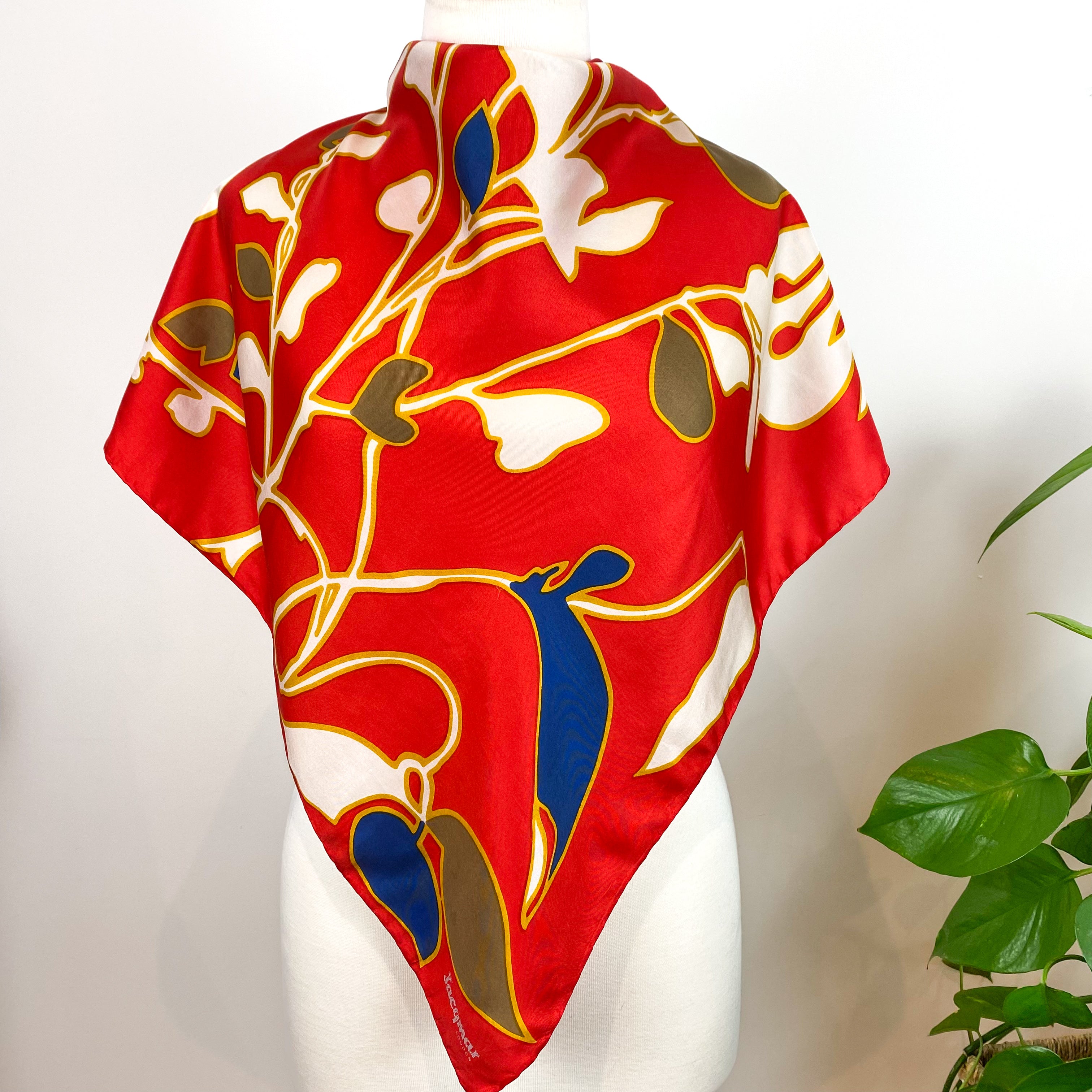 1970s Vintage Jacqmar Silk Scarf