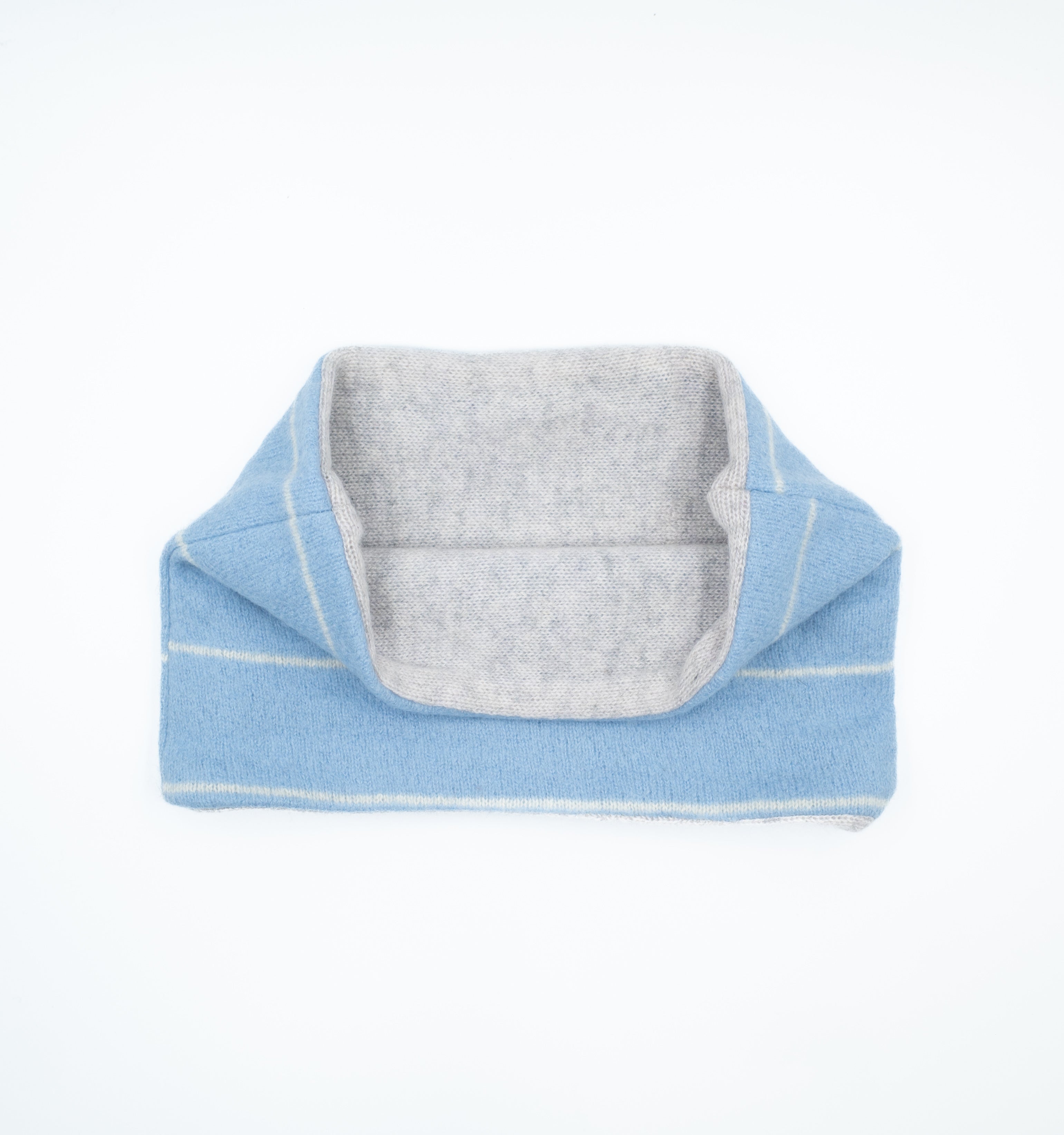 Cornflower Blue Striped and Grey Neck Warmer