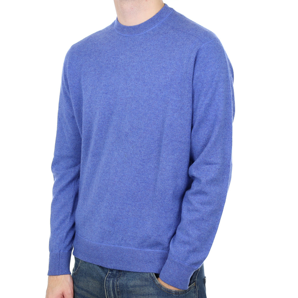 Men’s Raffi Tanzanite Blue Cashmere Crew Neck Jumper Large